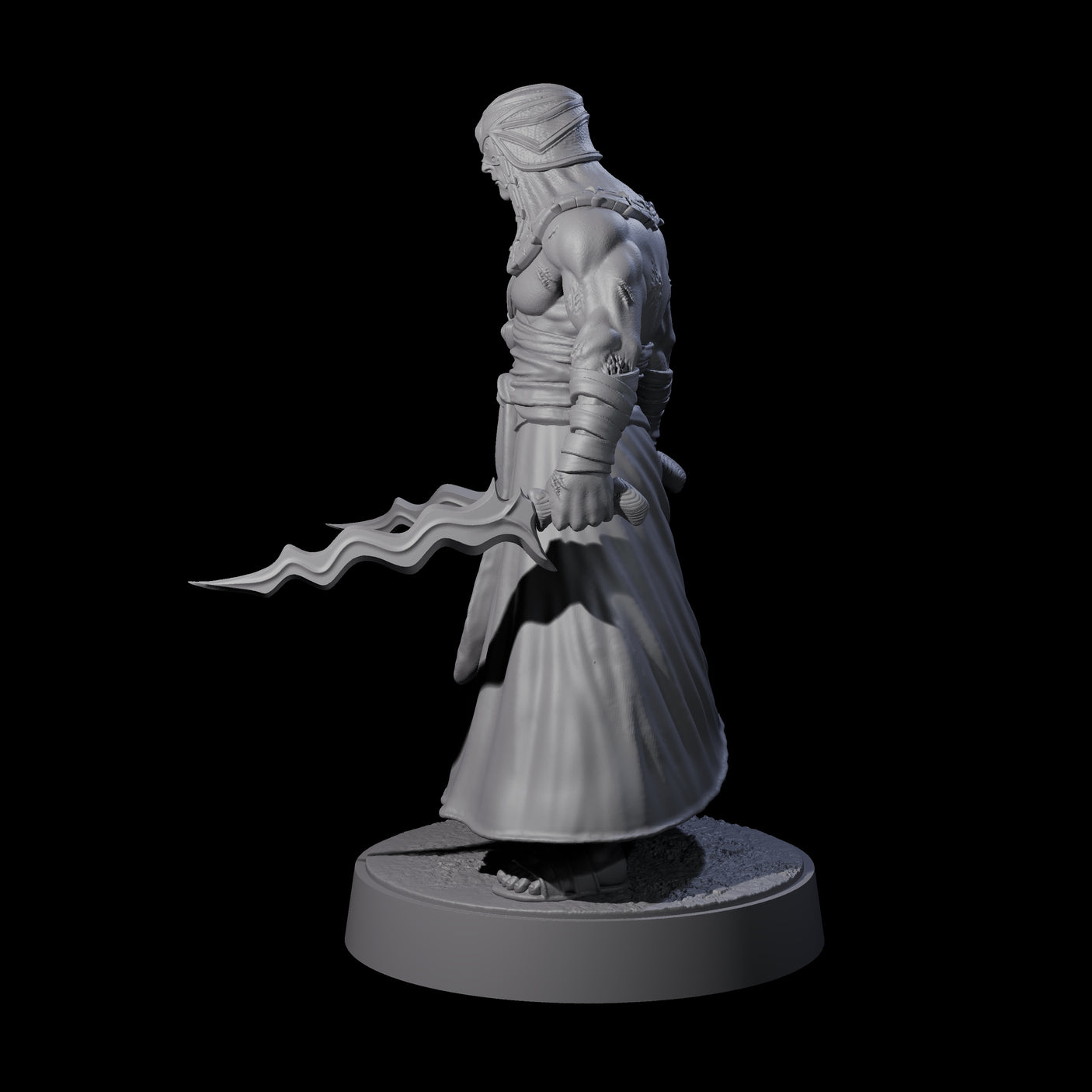 Muscled Death Cultist A Miniature for Dungeons and Dragons, Pathfinder or other TTRPGs