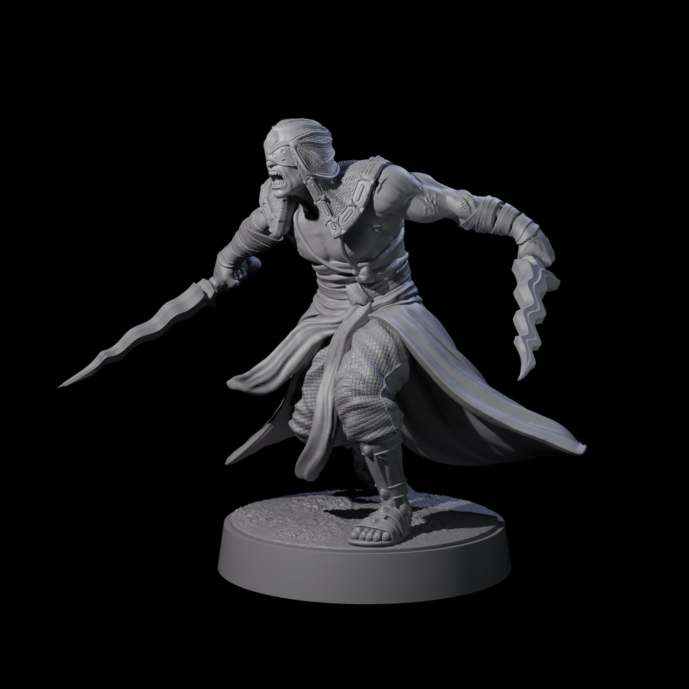 Muscled Death Cultist B Miniature for Dungeons and Dragons, Pathfinder or other TTRPGs