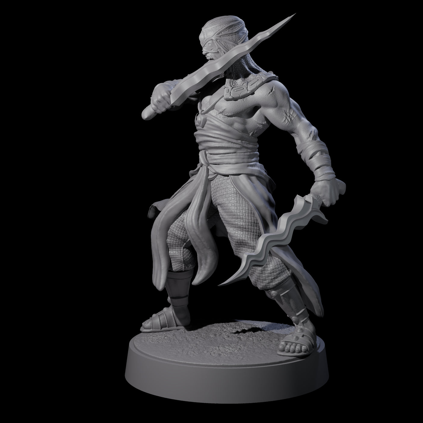 Muscled Death Cultist C Miniature for Dungeons and Dragons, Pathfinder or other TTRPGs
