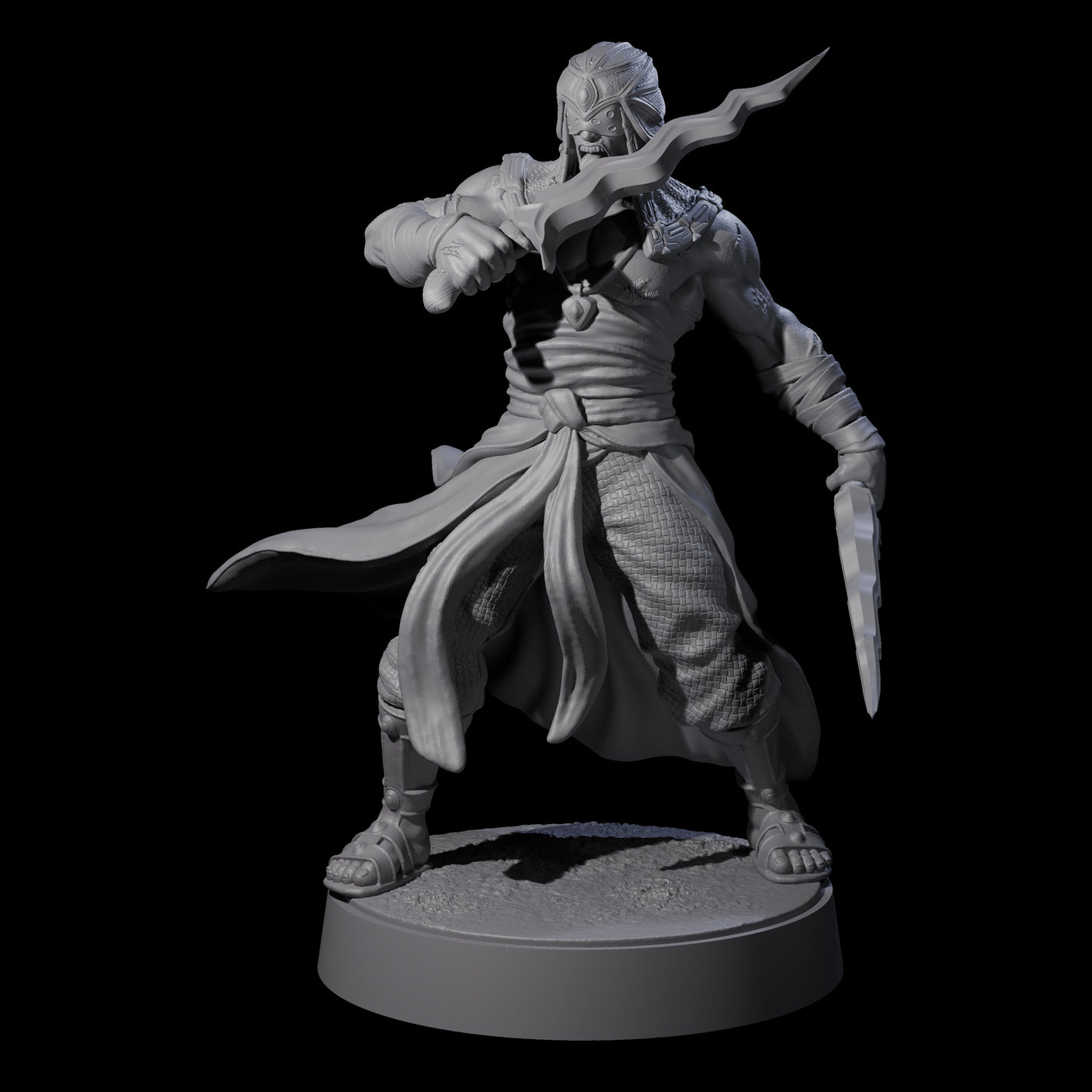 Muscled Death Cultist C Miniature for Dungeons and Dragons, Pathfinder or other TTRPGs