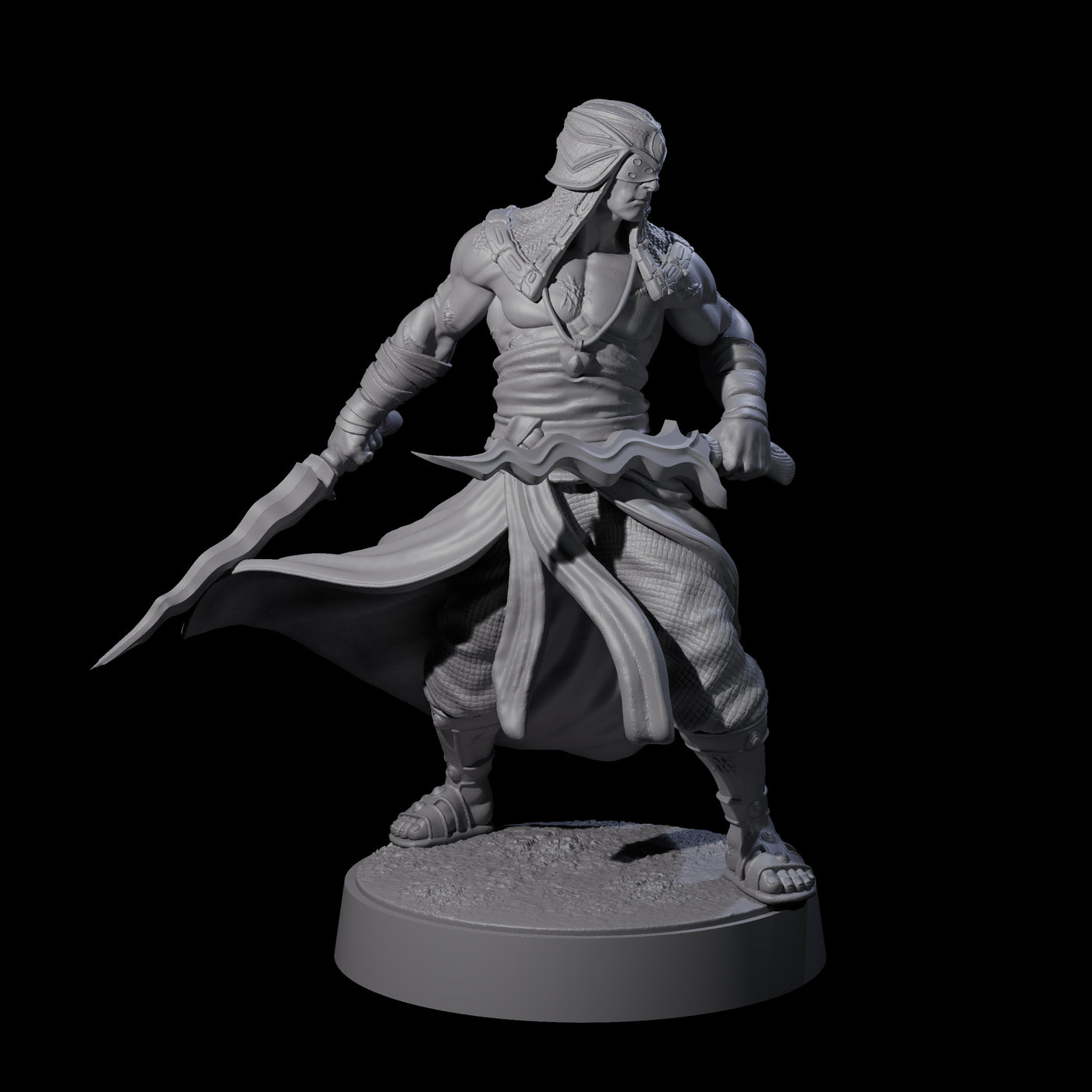 Muscled Death Cultist D Miniature for Dungeons and Dragons, Pathfinder or other TTRPGs