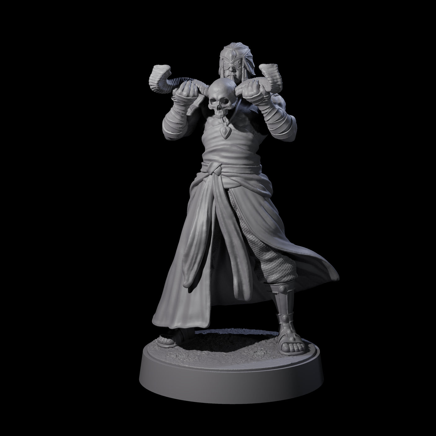 Muscled Death Cultist F Miniature for Dungeons and Dragons, Pathfinder or other TTRPGs