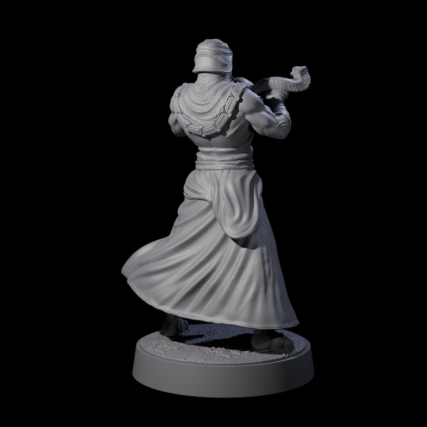 Muscled Death Cultist F Miniature for Dungeons and Dragons, Pathfinder or other TTRPGs