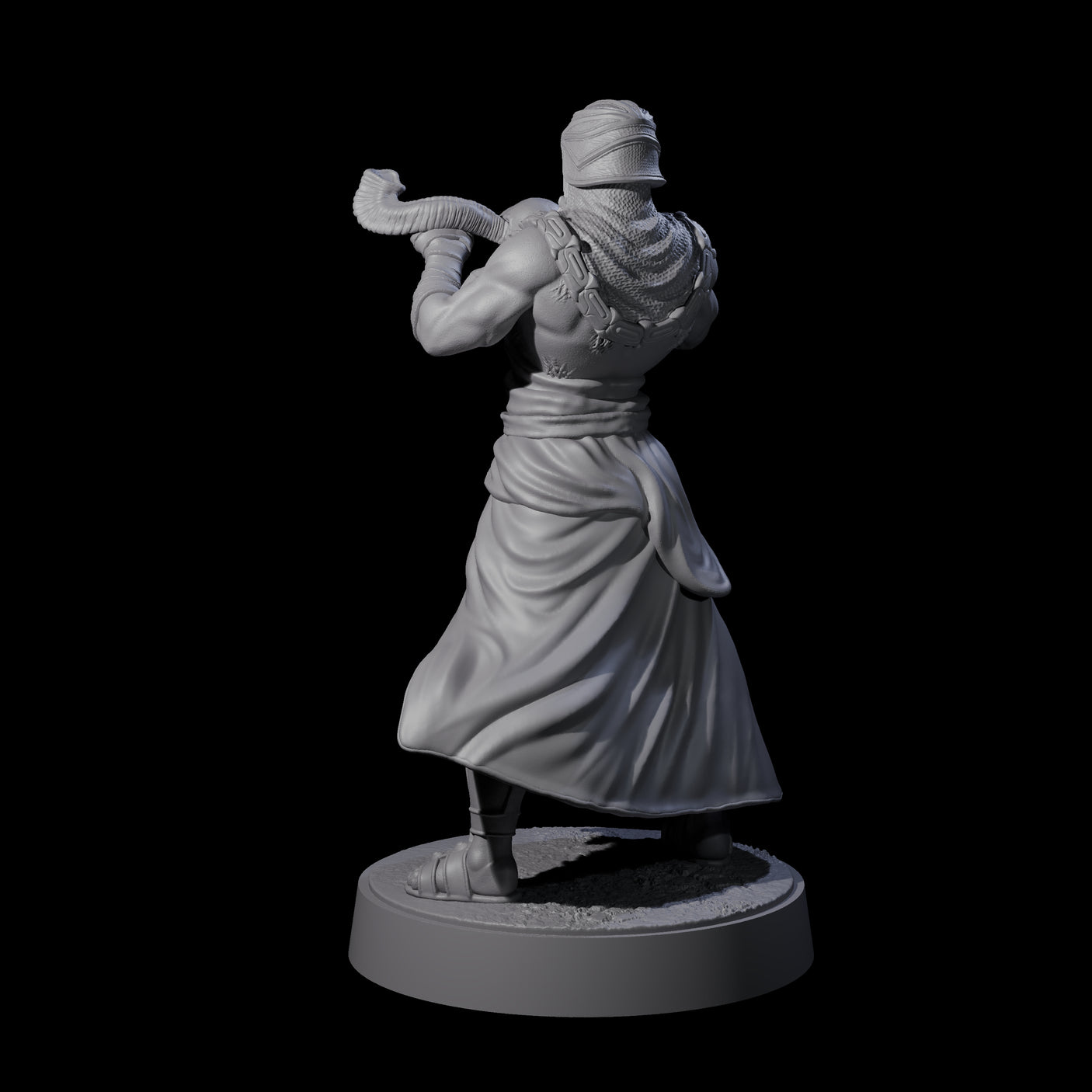 Muscled Death Cultist F Miniature for Dungeons and Dragons, Pathfinder or other TTRPGs