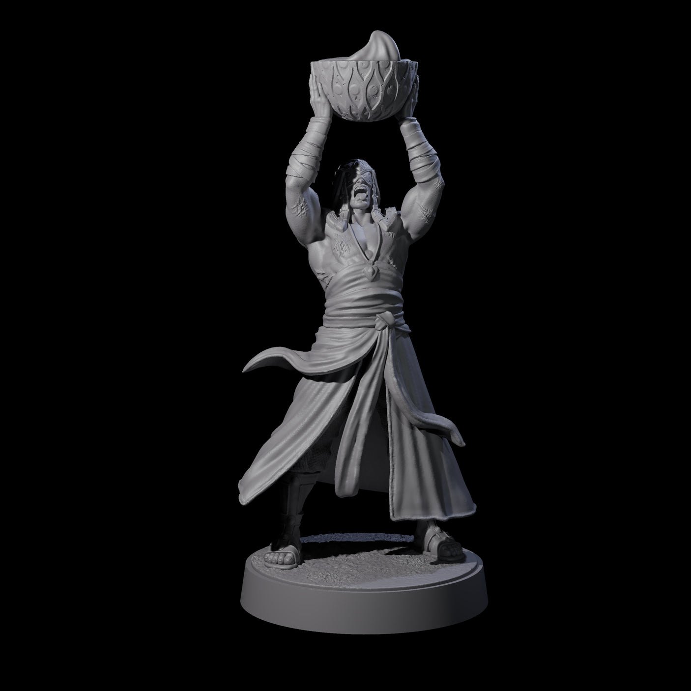 Muscled Death Cultist G Miniature for Dungeons and Dragons, Pathfinder or other TTRPGs