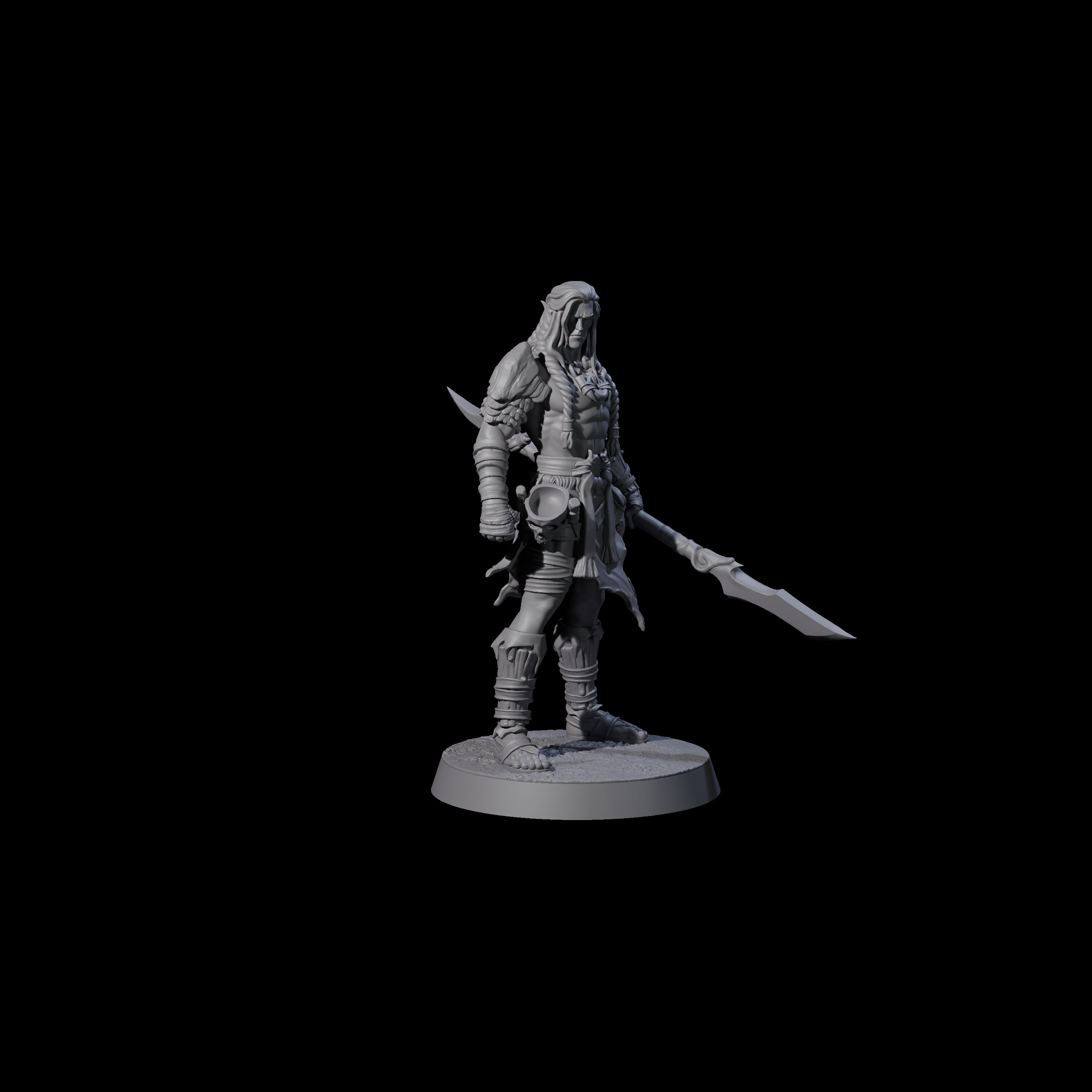 Muscular Elf Frost Guardian A Miniature for Dungeons and Dragons, Pathfinder or other TTRPGs