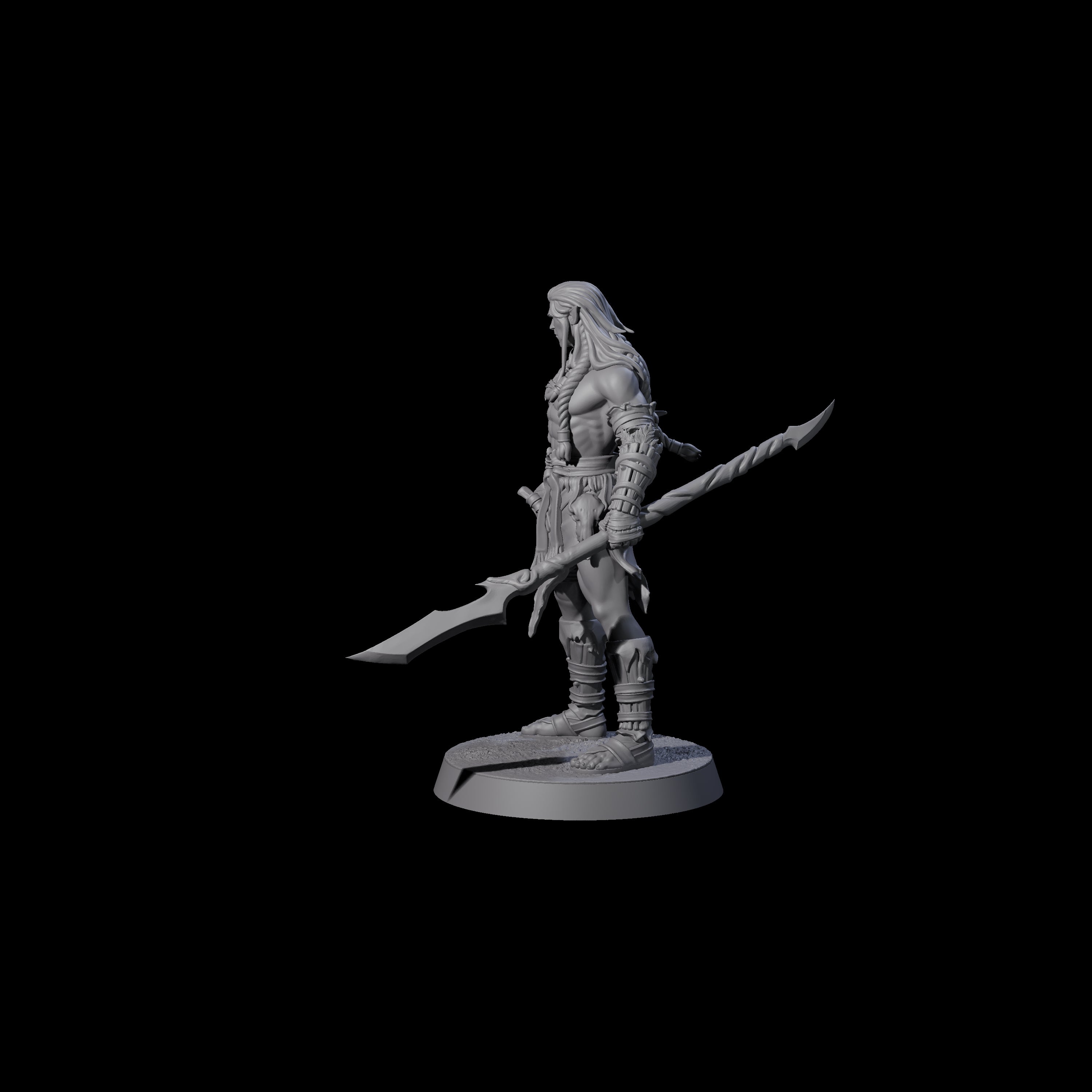 Muscular Elf Frost Guardian A Miniature for Dungeons and Dragons, Pathfinder or other TTRPGs