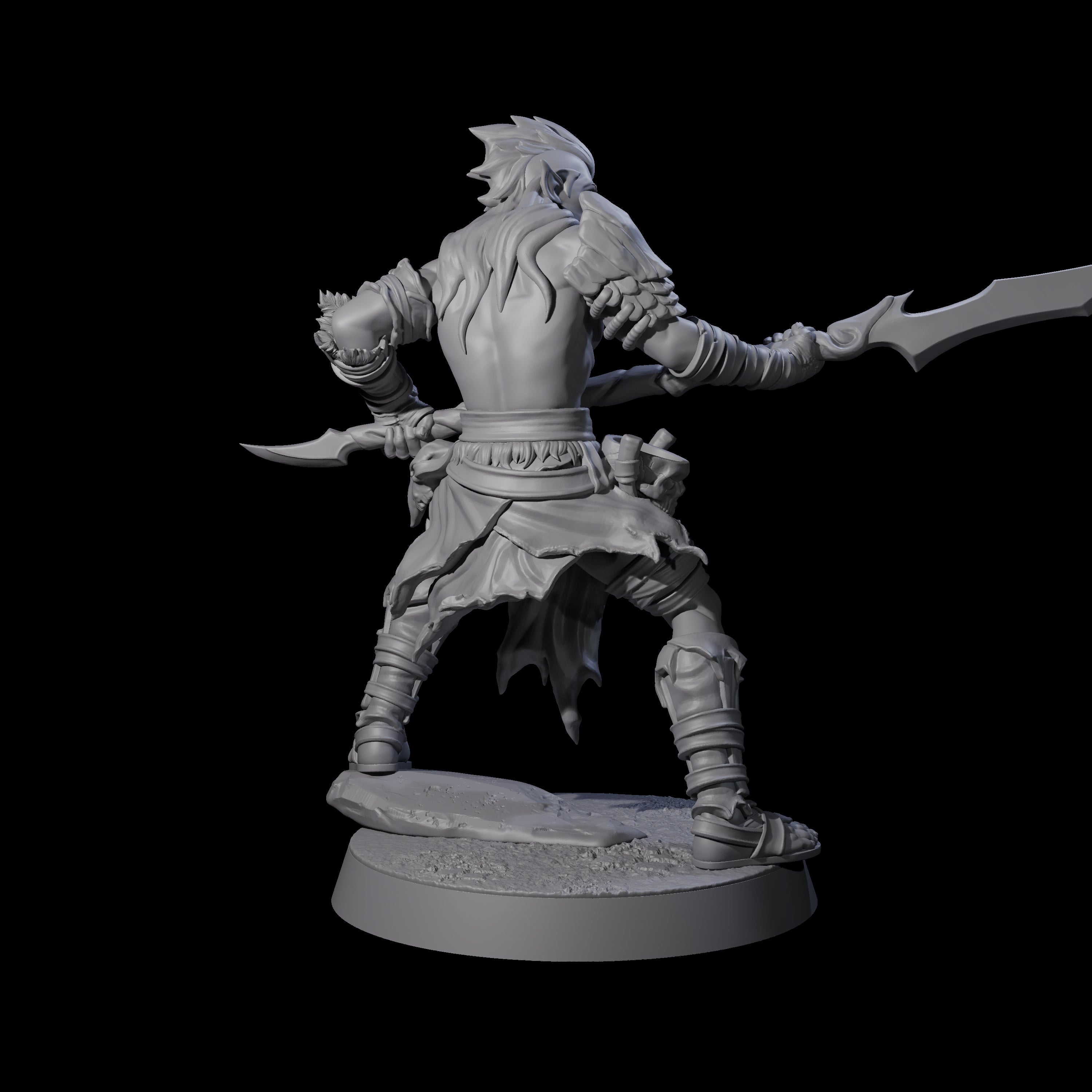 Muscular Elf Frost Guardian B Miniature for Dungeons and Dragons, Pathfinder or other TTRPGs