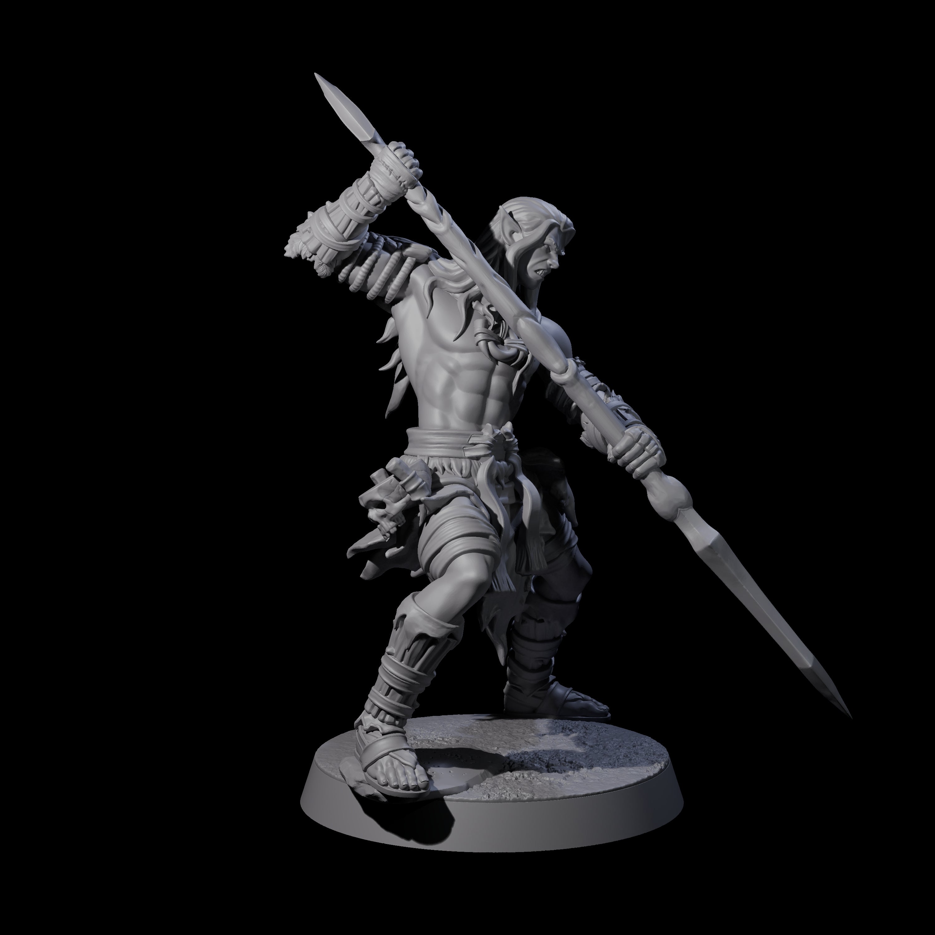 Muscular Elf Frost Guardian C Miniature for Dungeons and Dragons, Pathfinder or other TTRPGs