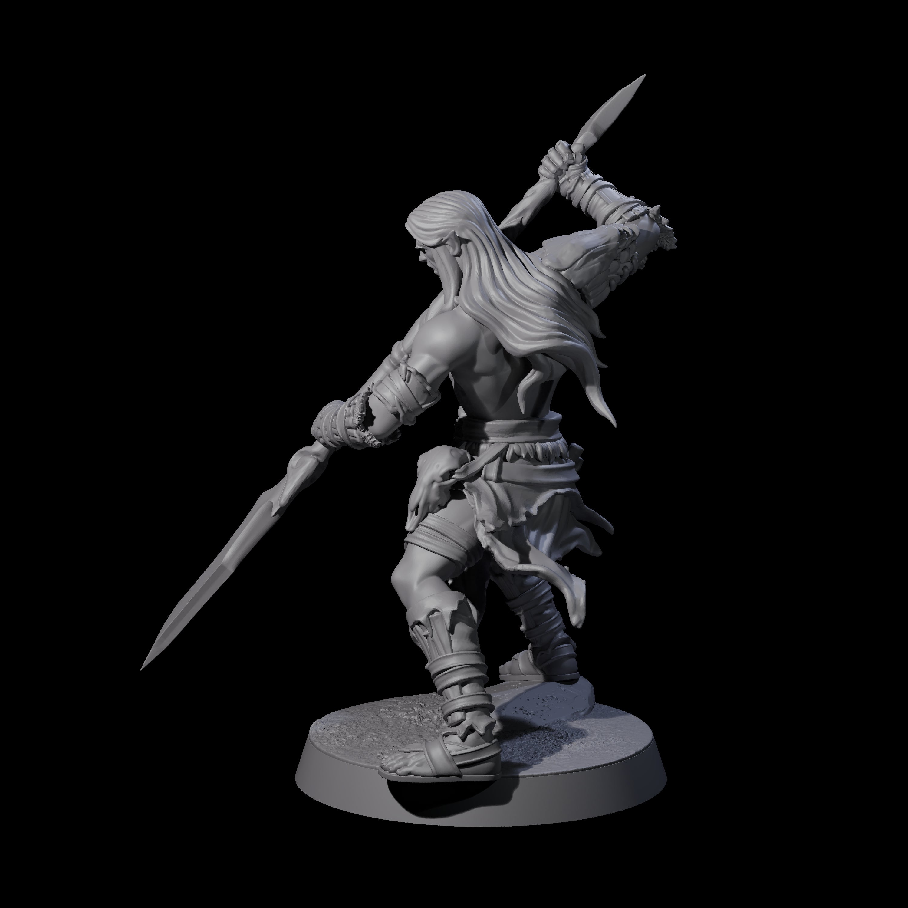 Muscular Elf Frost Guardian C Miniature for Dungeons and Dragons, Pathfinder or other TTRPGs