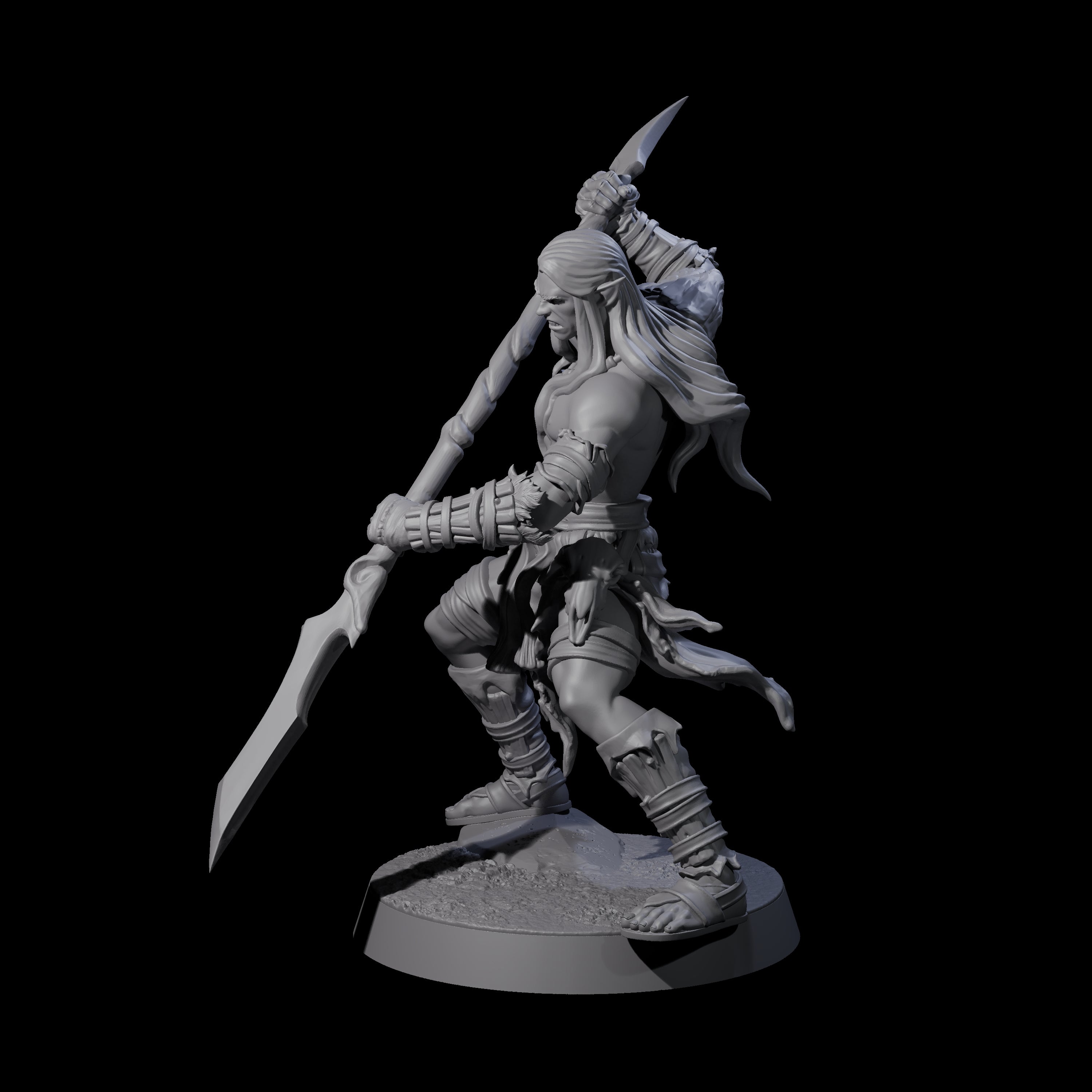 Muscular Elf Frost Guardian C Miniature for Dungeons and Dragons, Pathfinder or other TTRPGs