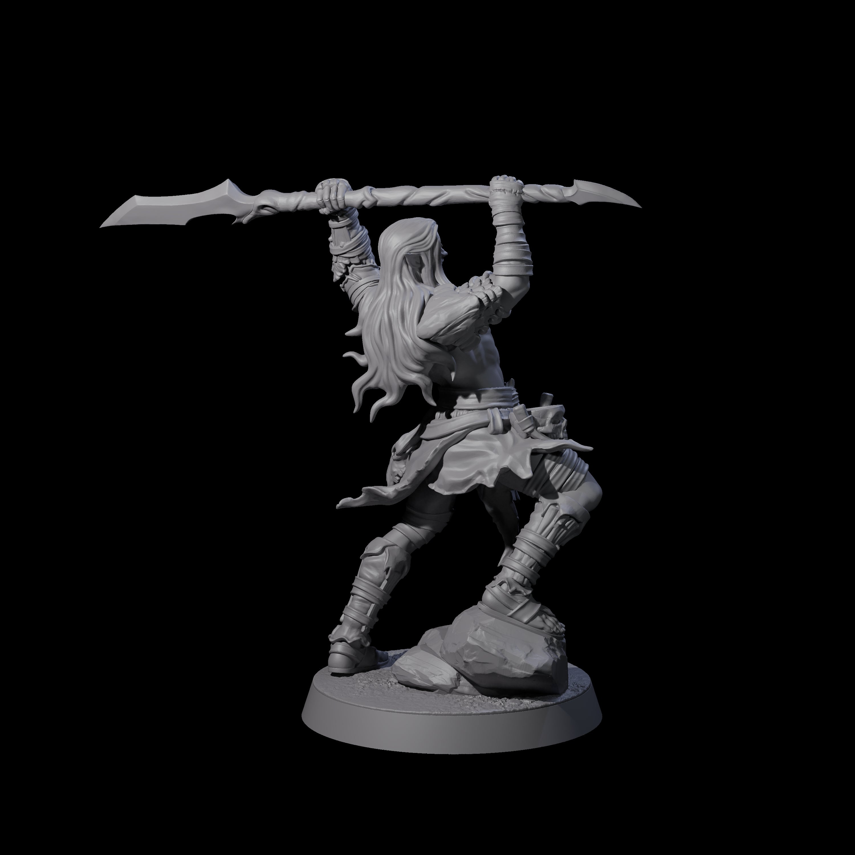 Muscular Elf Frost Guardian D Miniature for Dungeons and Dragons, Pathfinder or other TTRPGs