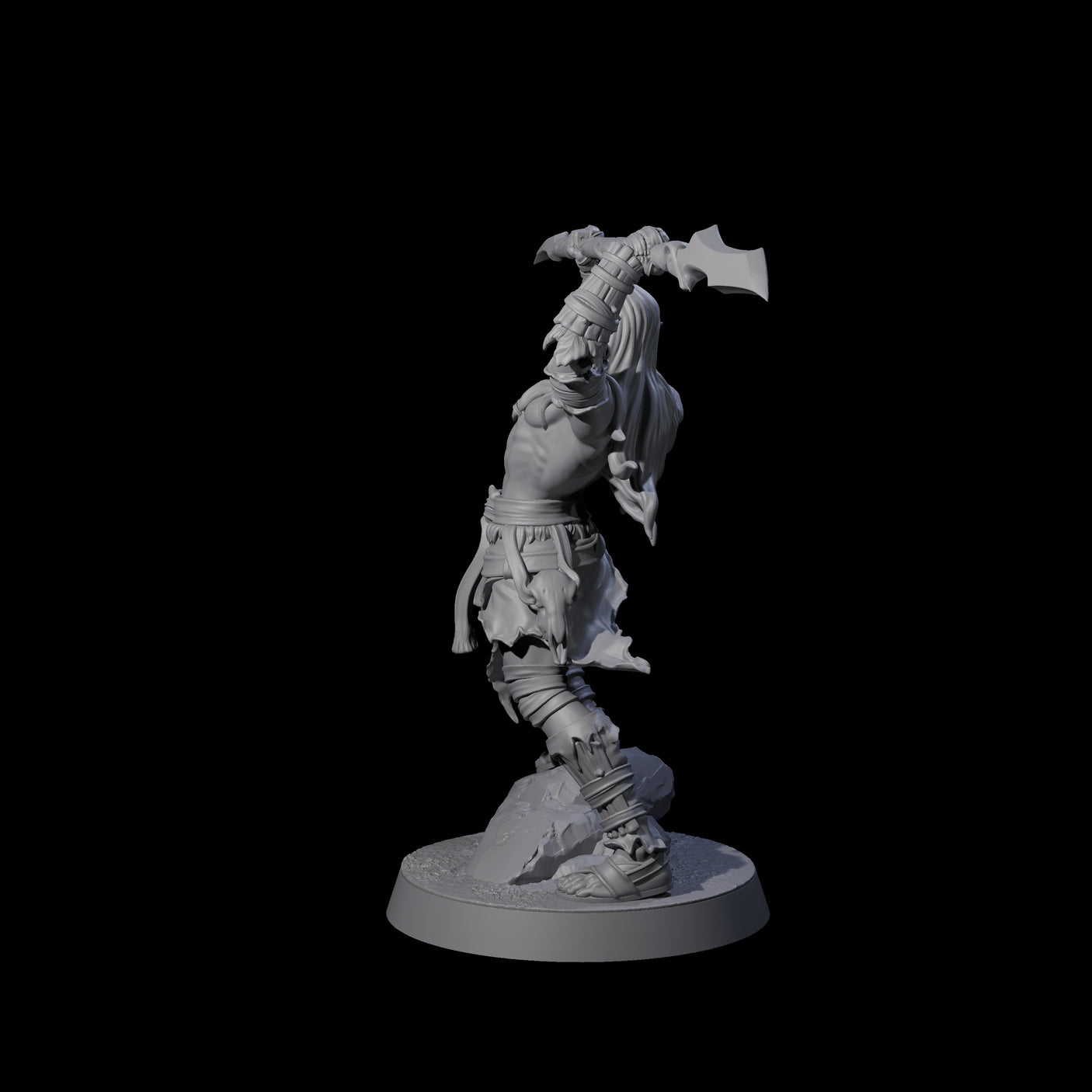 Muscular Elf Frost Guardian D Miniature for Dungeons and Dragons, Pathfinder or other TTRPGs