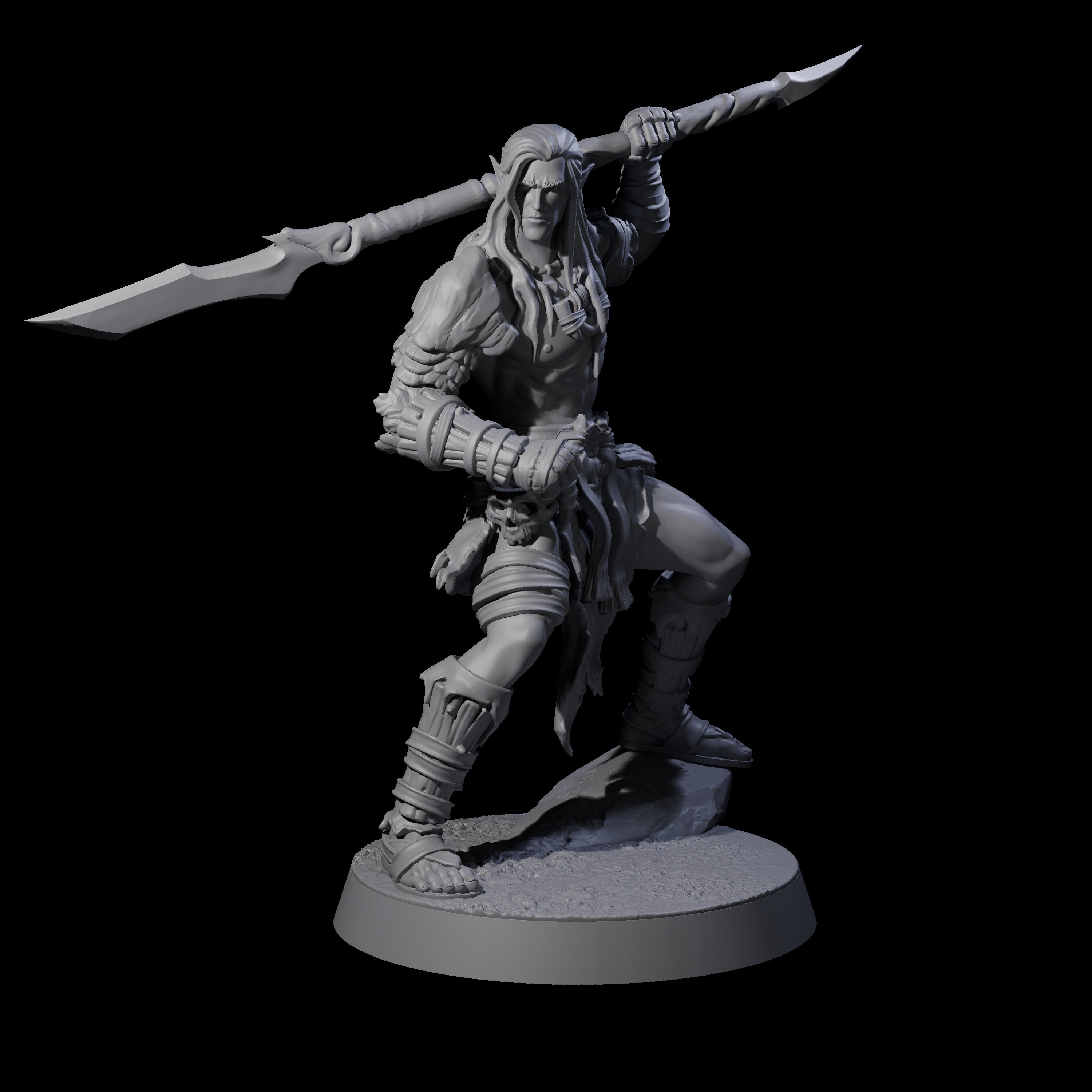 Muscular Elf Frost Guardian E Miniature for Dungeons and Dragons, Pathfinder or other TTRPGs