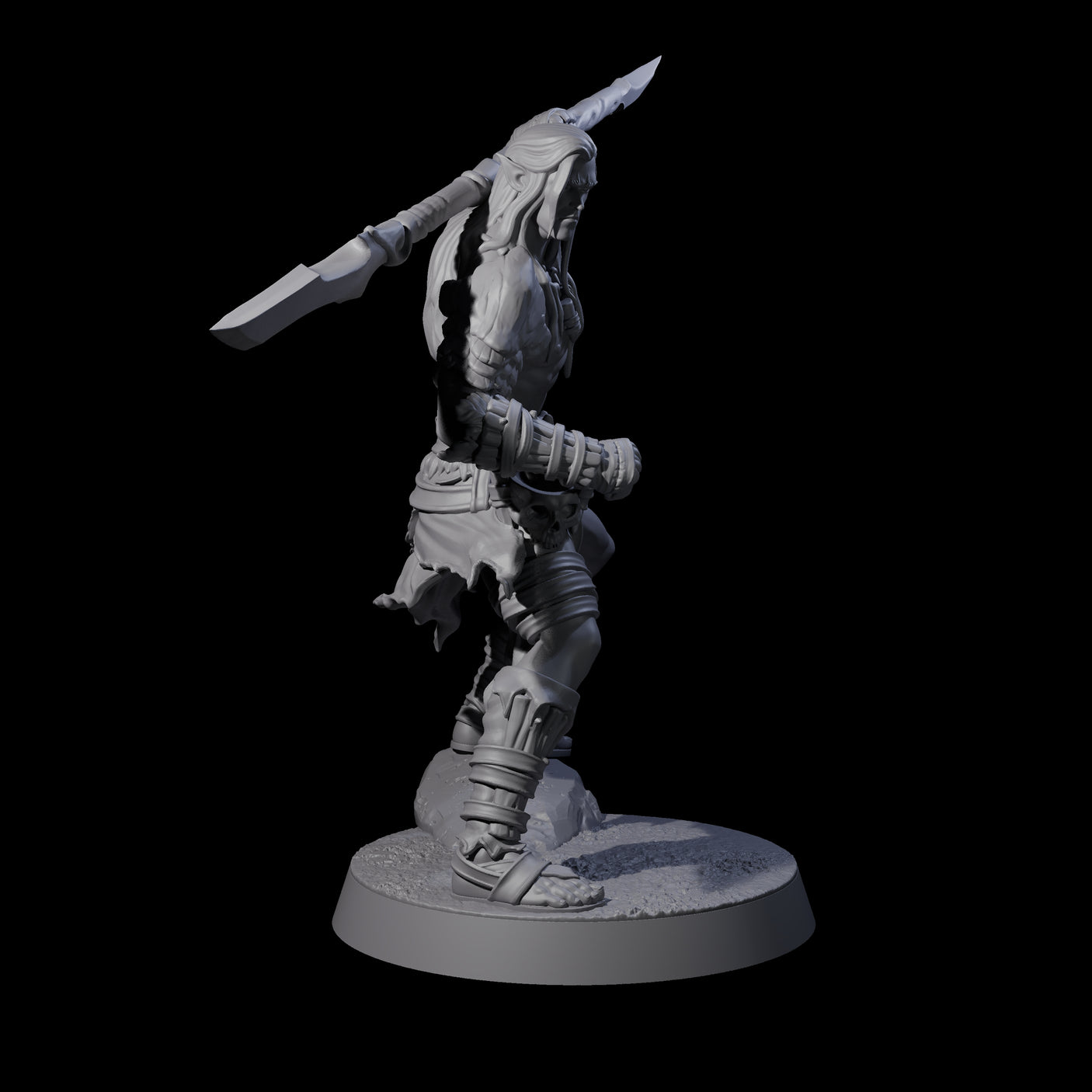 Muscular Elf Frost Guardian E Miniature for Dungeons and Dragons, Pathfinder or other TTRPGs