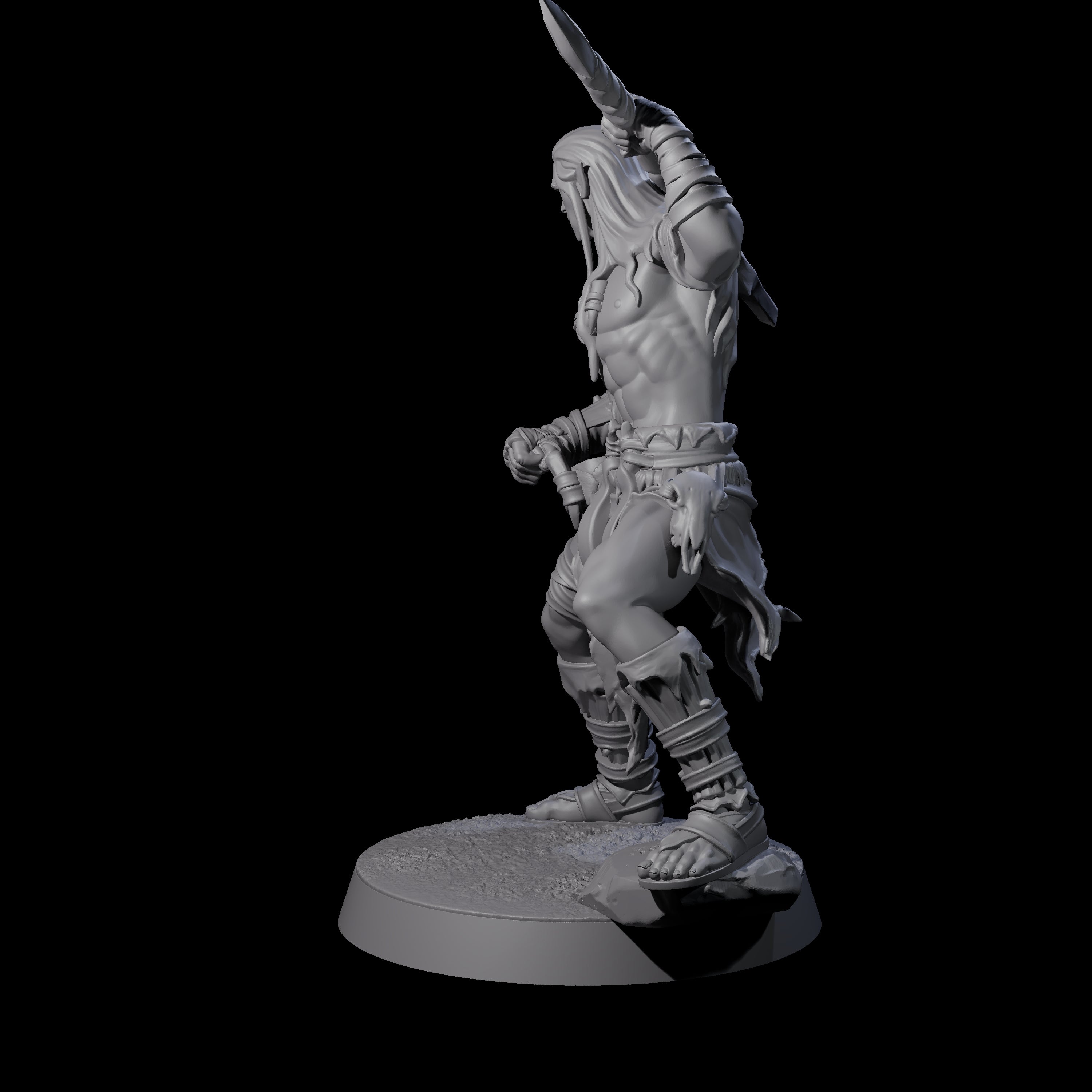 Muscular Elf Frost Guardian E Miniature for Dungeons and Dragons, Pathfinder or other TTRPGs