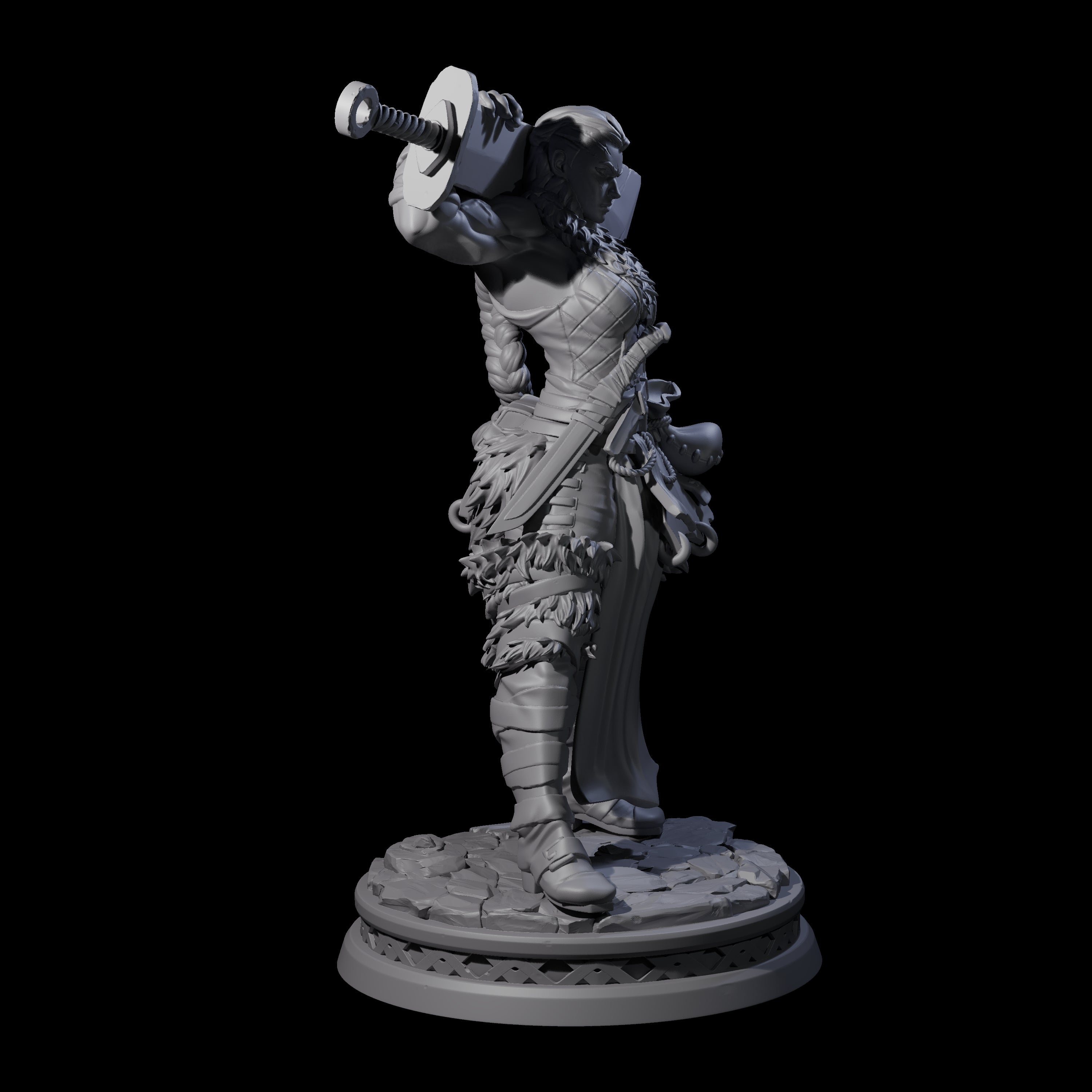 Muscular Female Barbarian Miniature for Dungeons and Dragons, Pathfinder or other TTRPGs