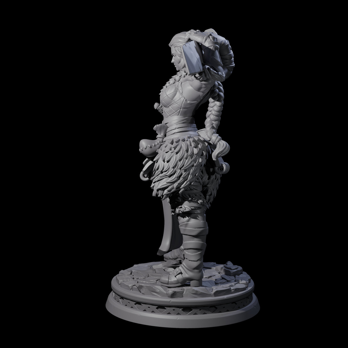 Muscular Female Barbarian Miniature for Dungeons and Dragons, Pathfinder or other TTRPGs