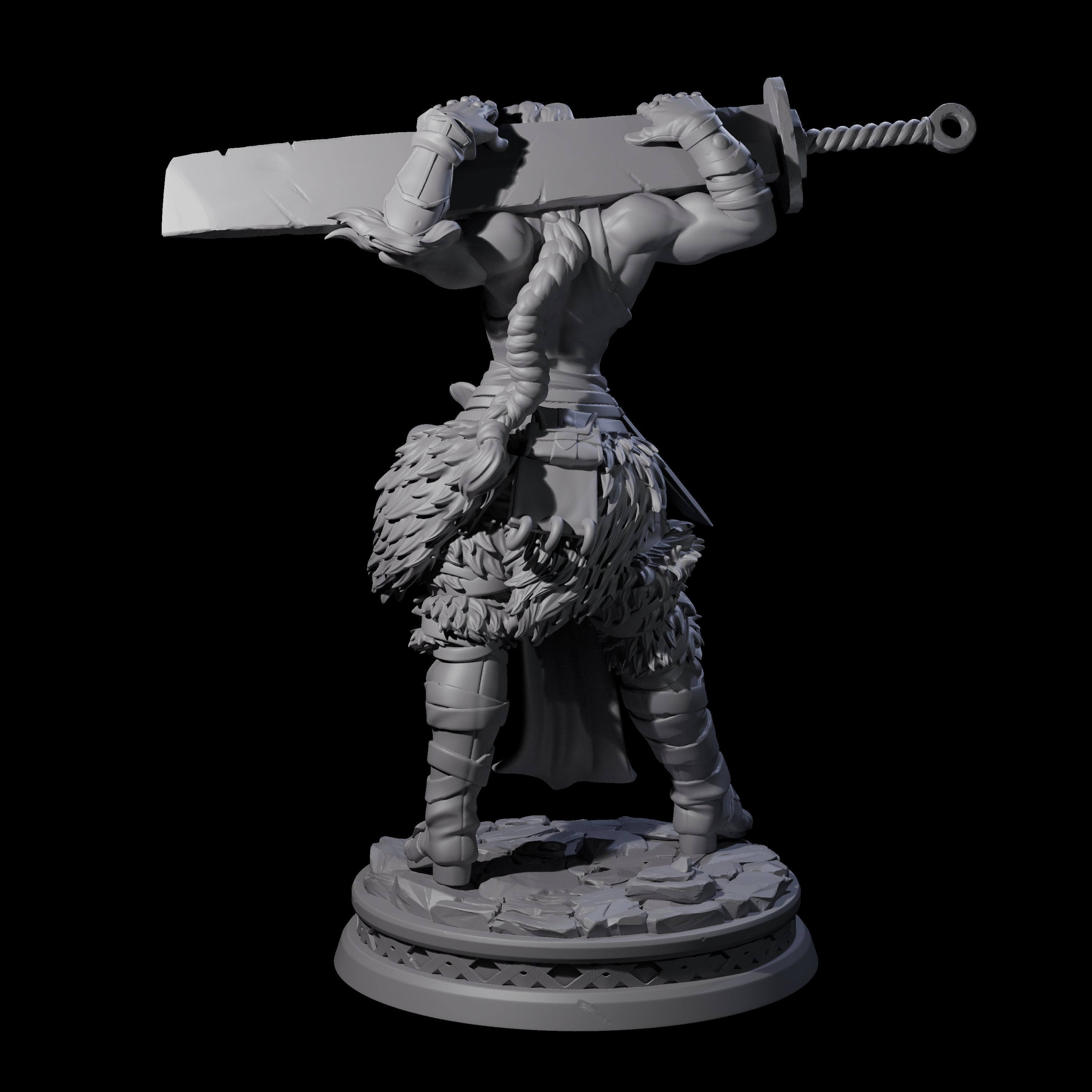 Muscular Female Barbarian Miniature for Dungeons and Dragons, Pathfinder or other TTRPGs