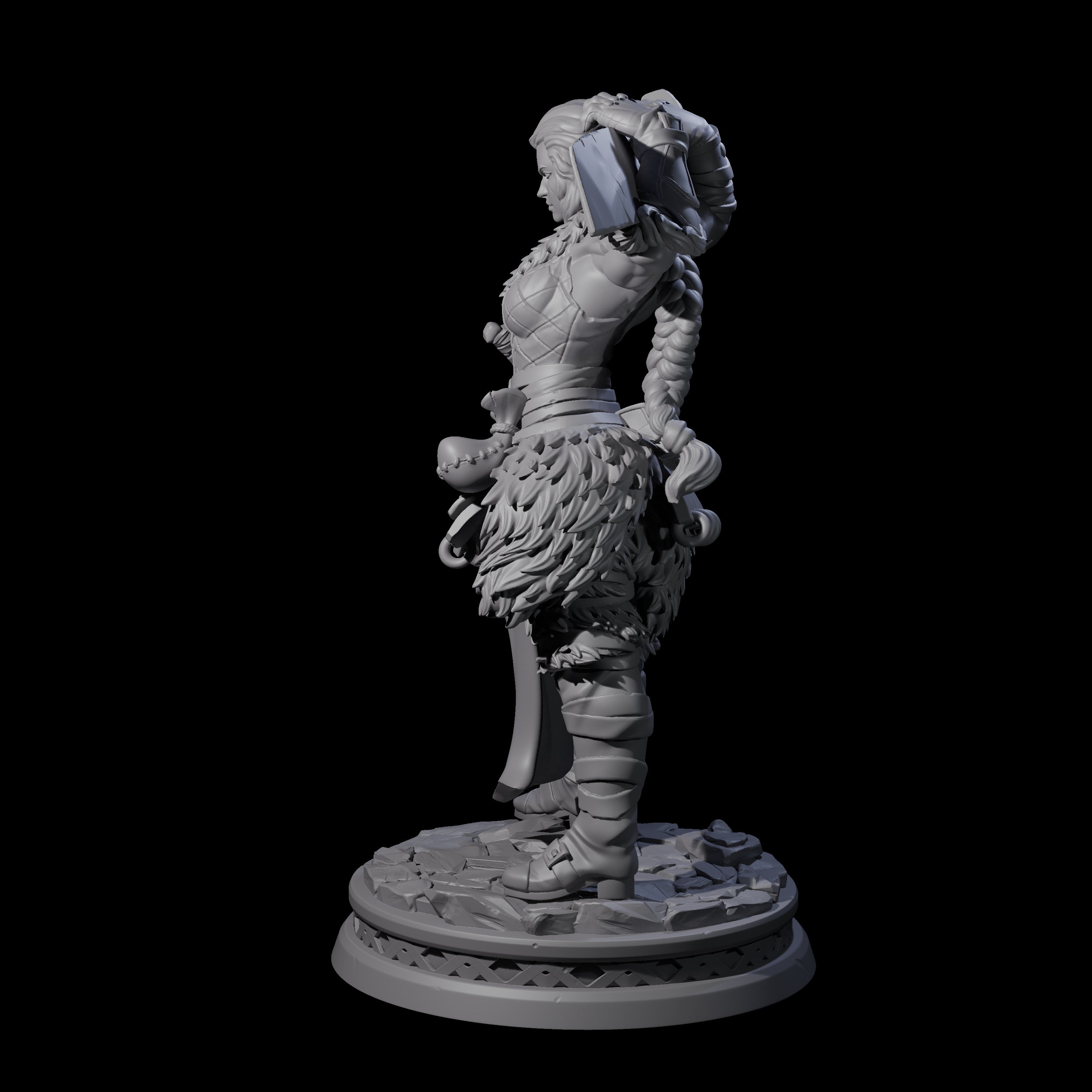Muscular Female Barbarian Miniature for Dungeons and Dragons, Pathfinder or other TTRPGs
