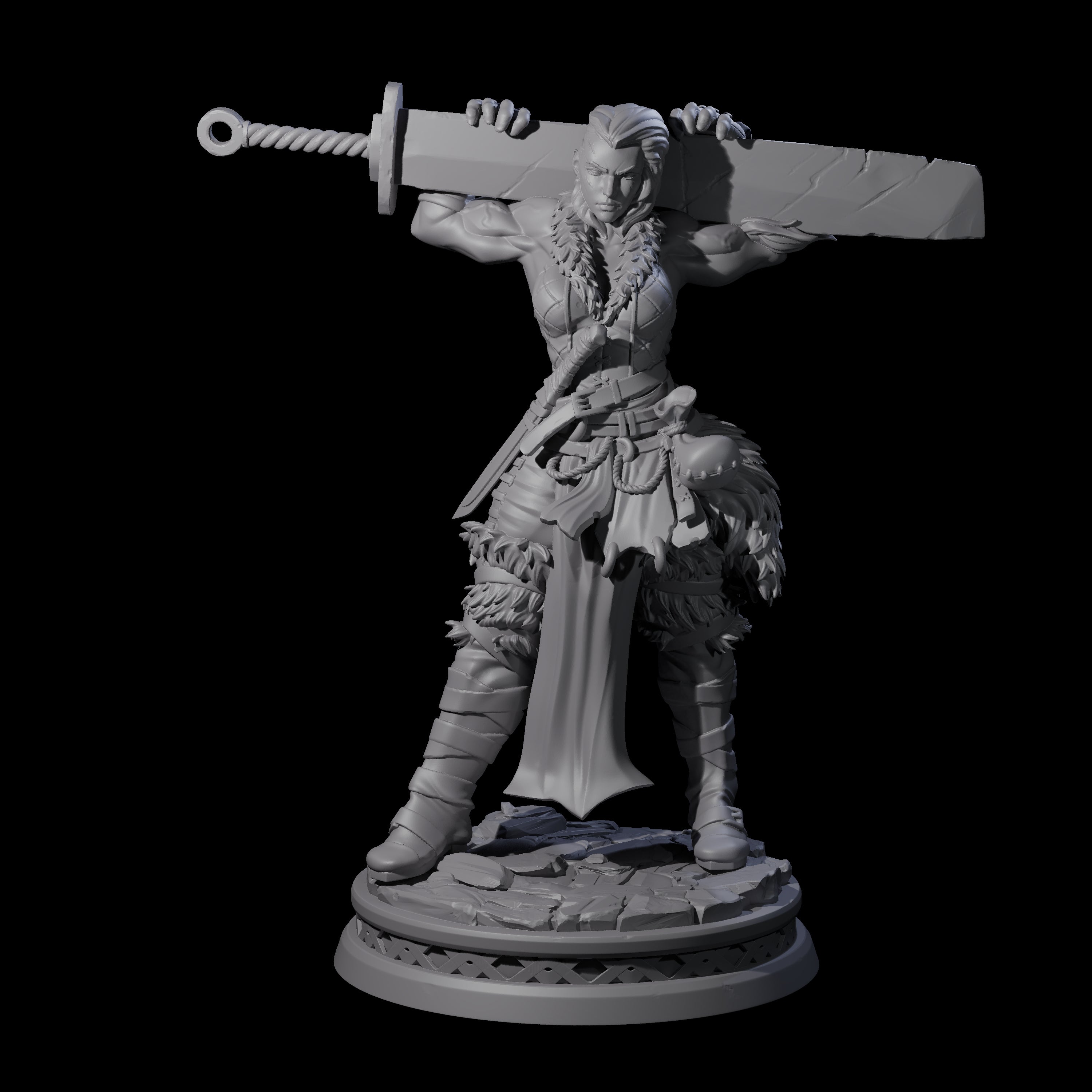 Muscular Female Barbarian Miniature for Dungeons and Dragons, Pathfinder or other TTRPGs