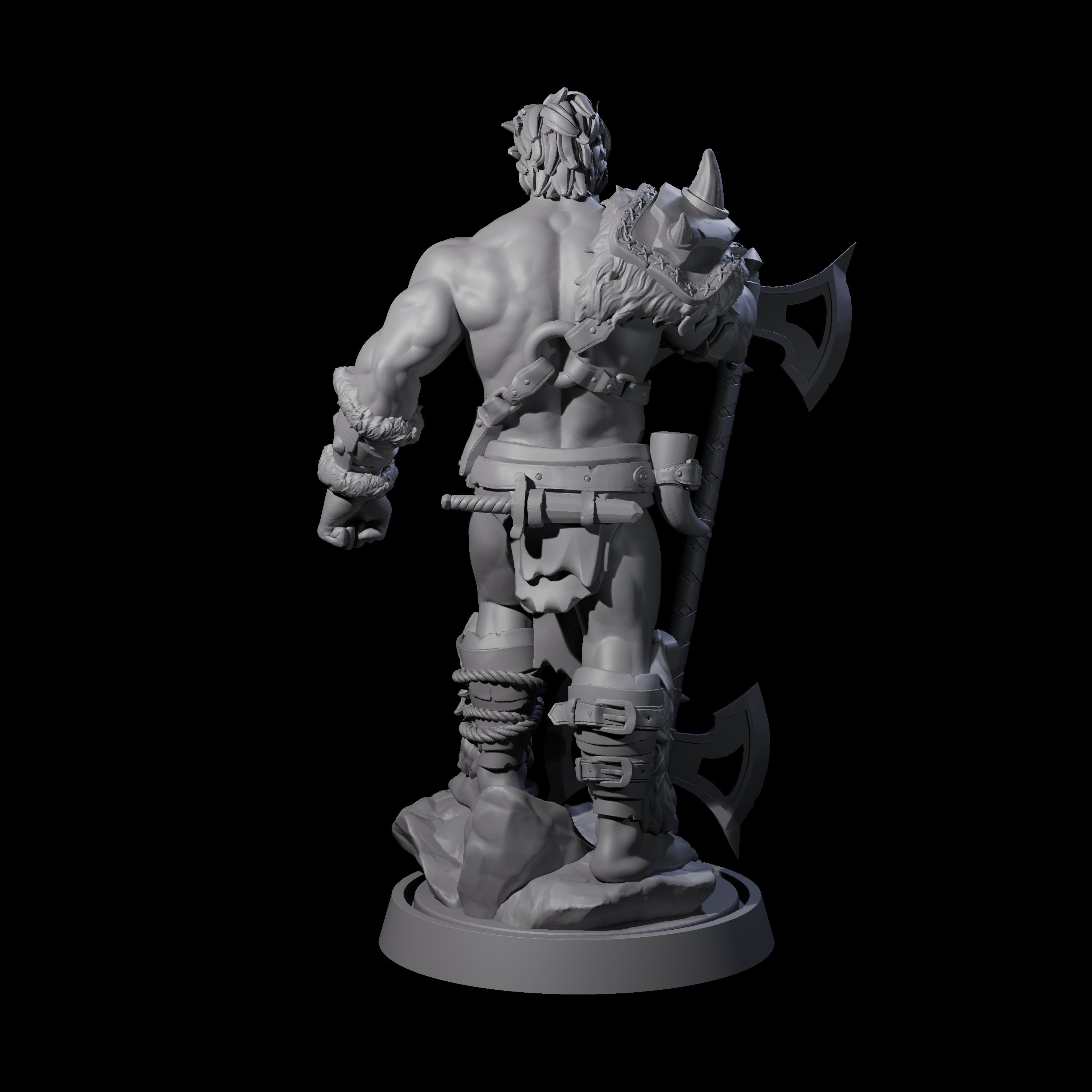 Muscular Half Orc Barbarian Miniature for Dungeons and Dragons, Pathfinder or other TTRPGs