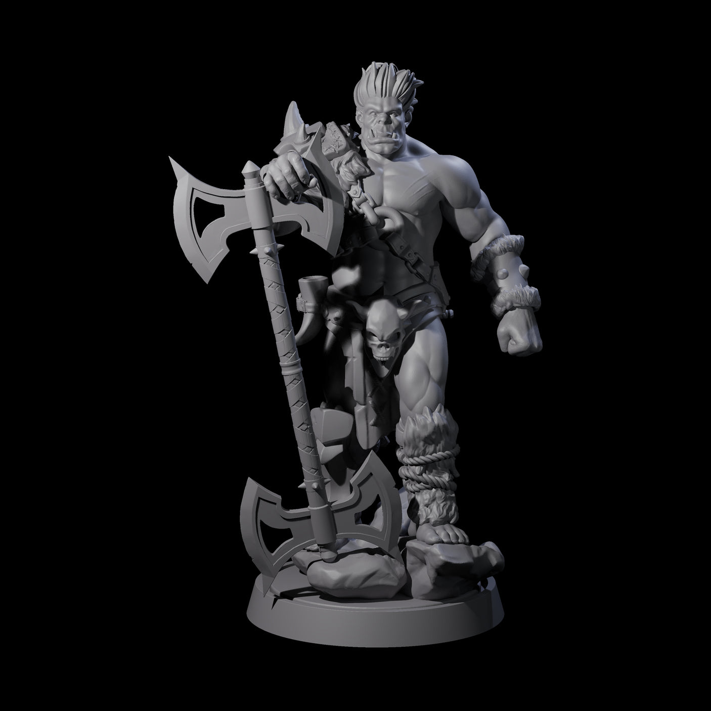 Muscular Half Orc Barbarian Miniature for Dungeons and Dragons, Pathfinder or other TTRPGs