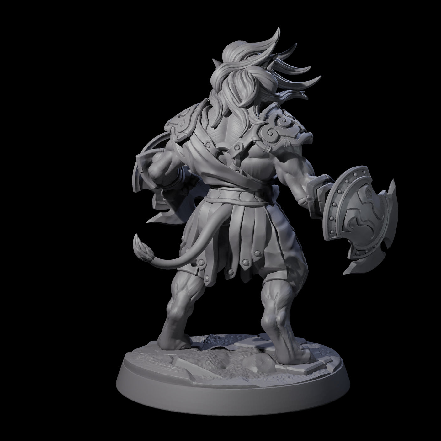 Muscular Leonin Warrior A Miniature for Dungeons and Dragons, Pathfinder or other TTRPGs