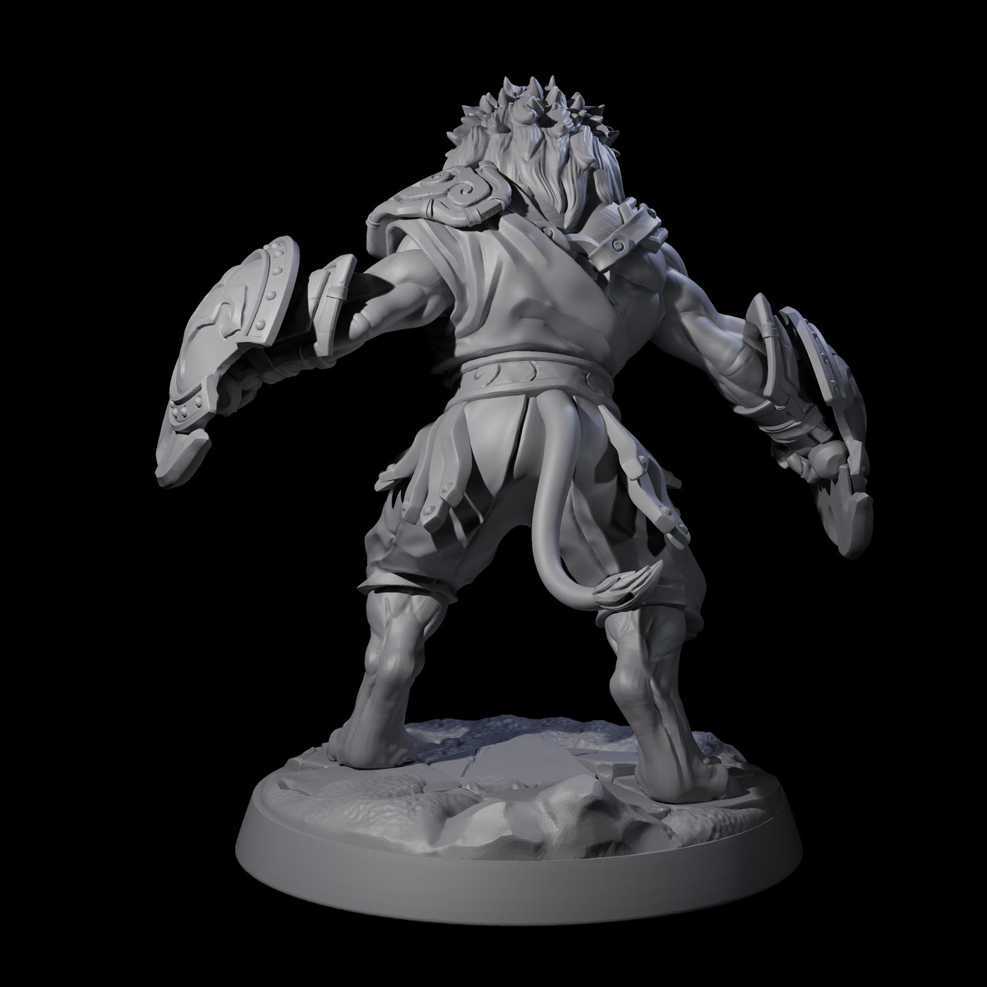 Muscular Leonin Warrior B Miniature for Dungeons and Dragons, Pathfinder or other TTRPGs