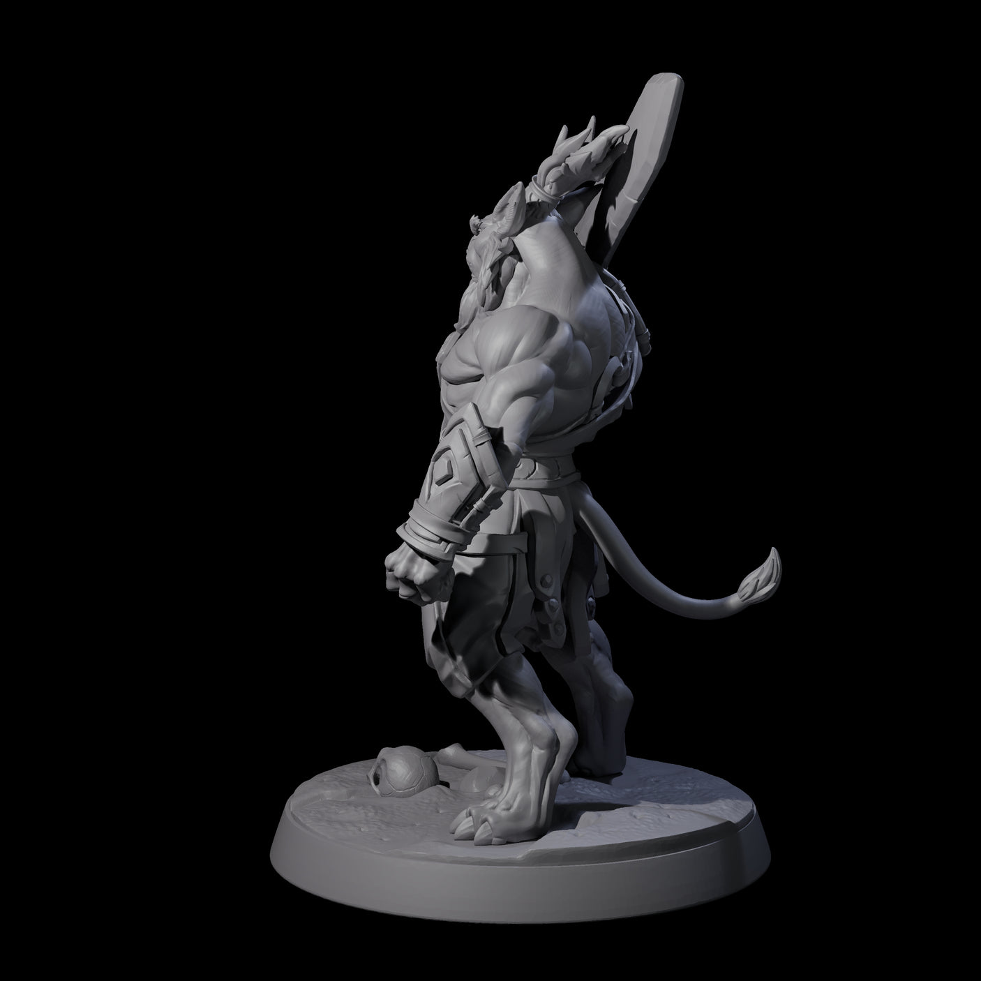 Muscular Leonin Warrior C Miniature for Dungeons and Dragons, Pathfinder or other TTRPGs