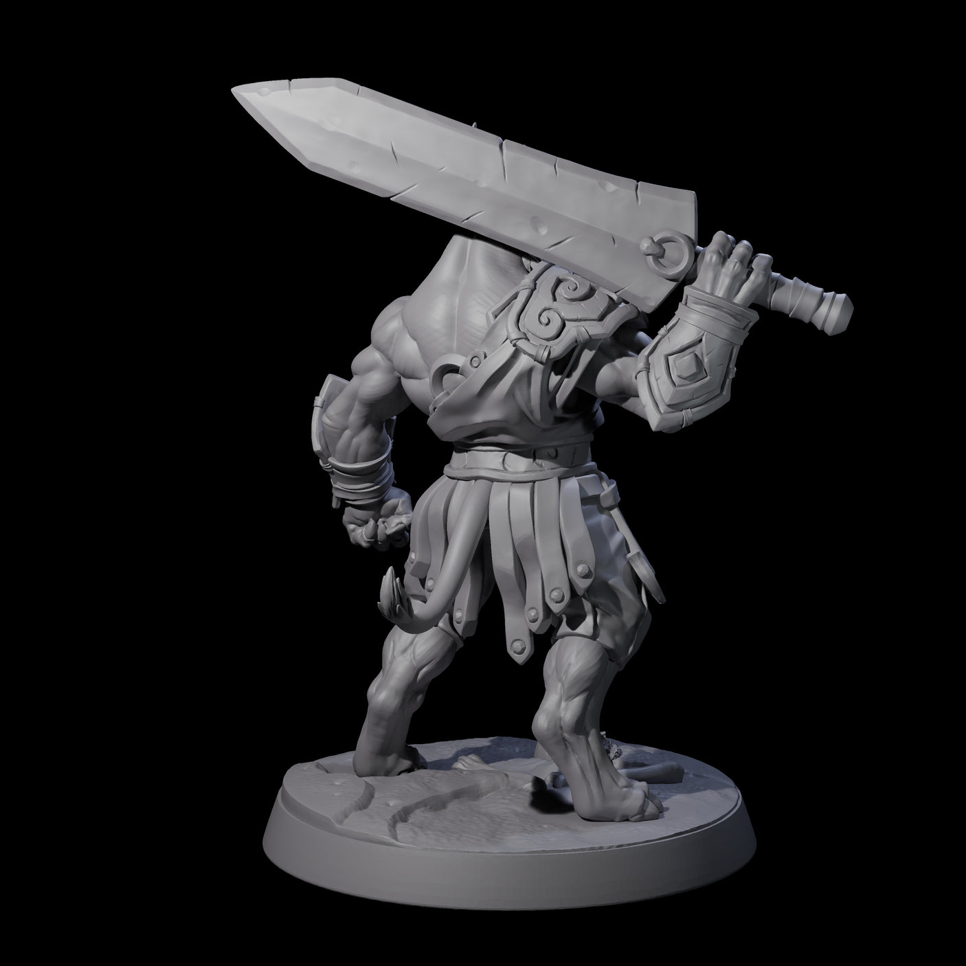 Muscular Leonin Warrior C Miniature for Dungeons and Dragons, Pathfinder or other TTRPGs