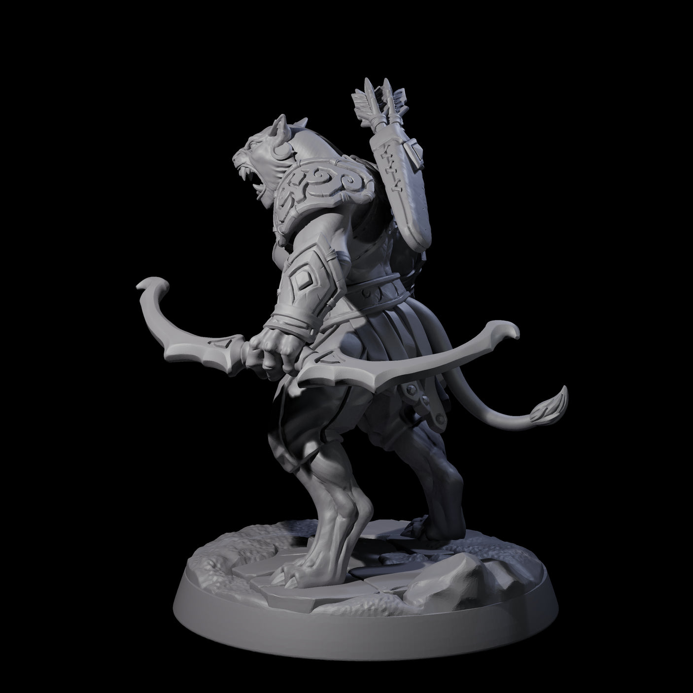 Muscular Leonin Warrior F Miniature for Dungeons and Dragons, Pathfinder or other TTRPGs