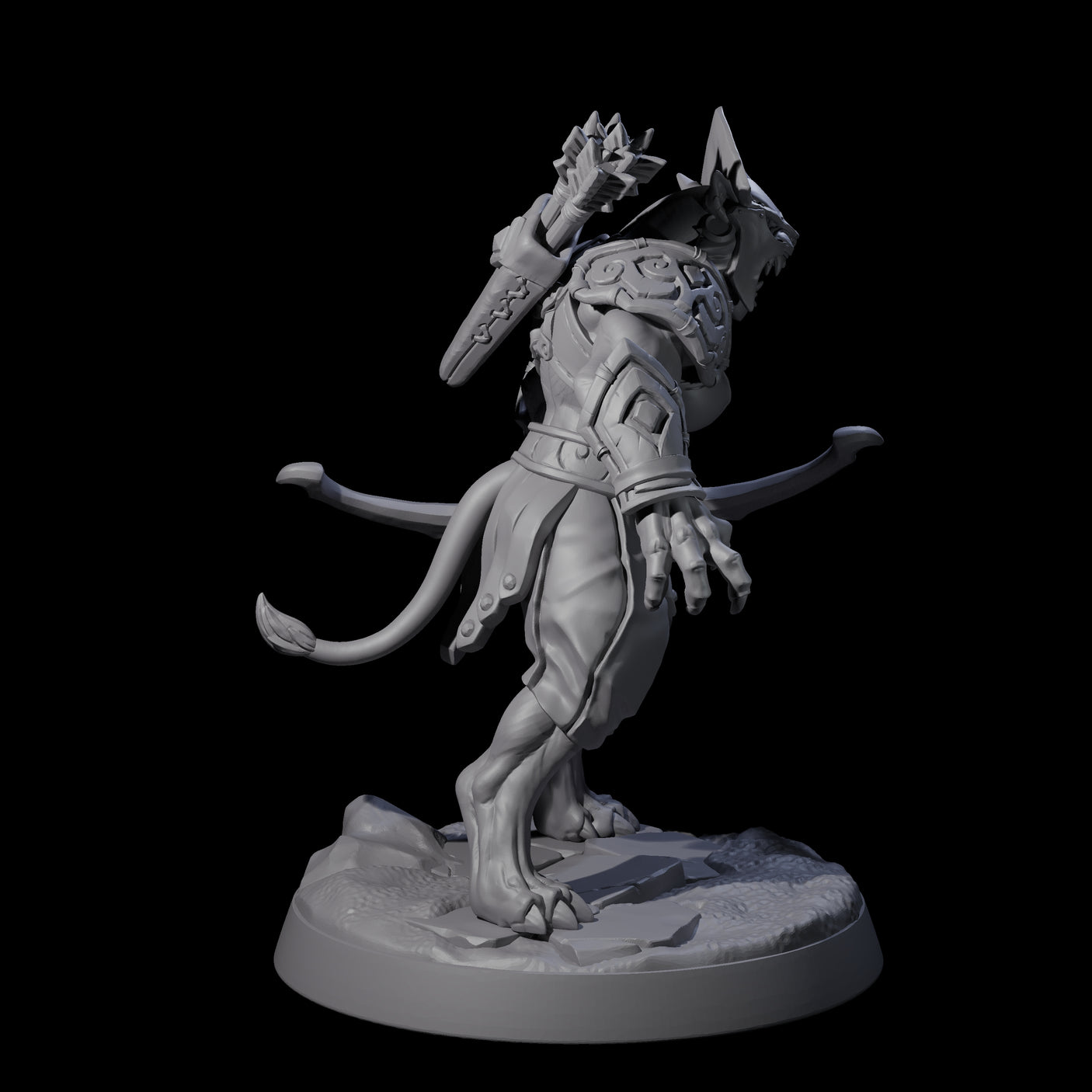 Muscular Leonin Warrior F Miniature for Dungeons and Dragons, Pathfinder or other TTRPGs