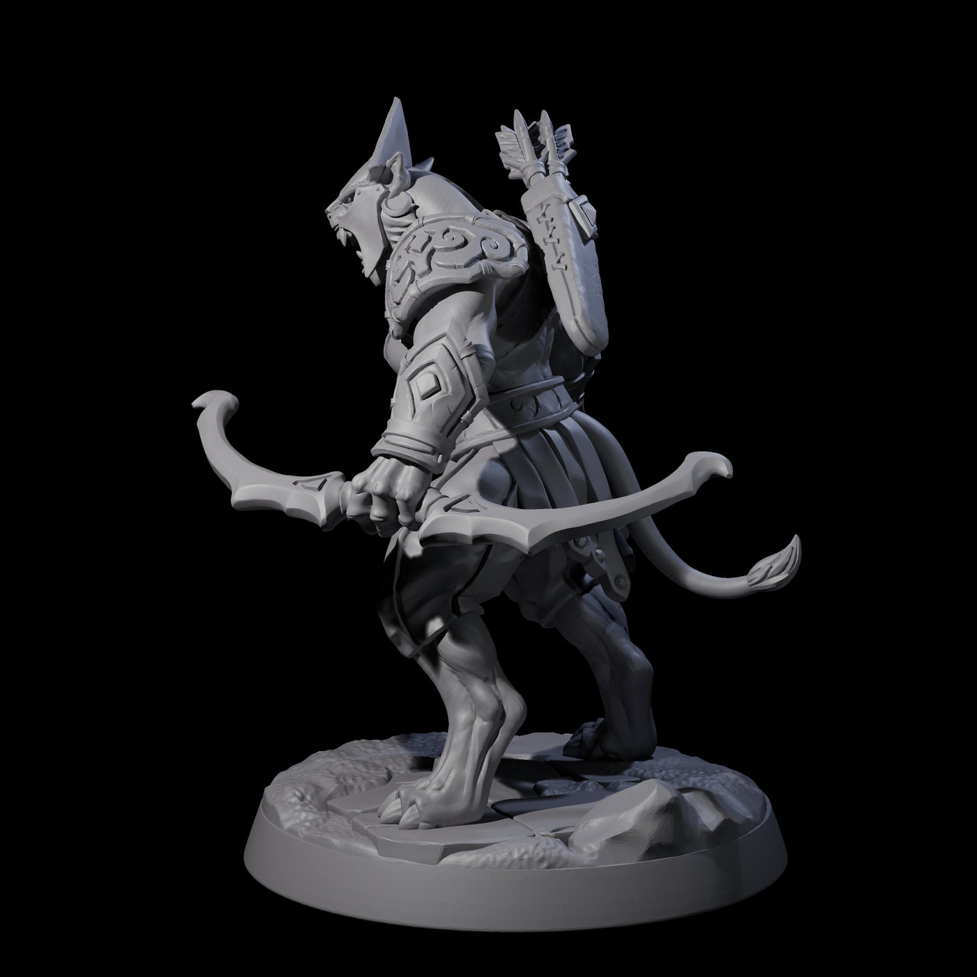 Muscular Leonin Warrior F Miniature for Dungeons and Dragons, Pathfinder or other TTRPGs