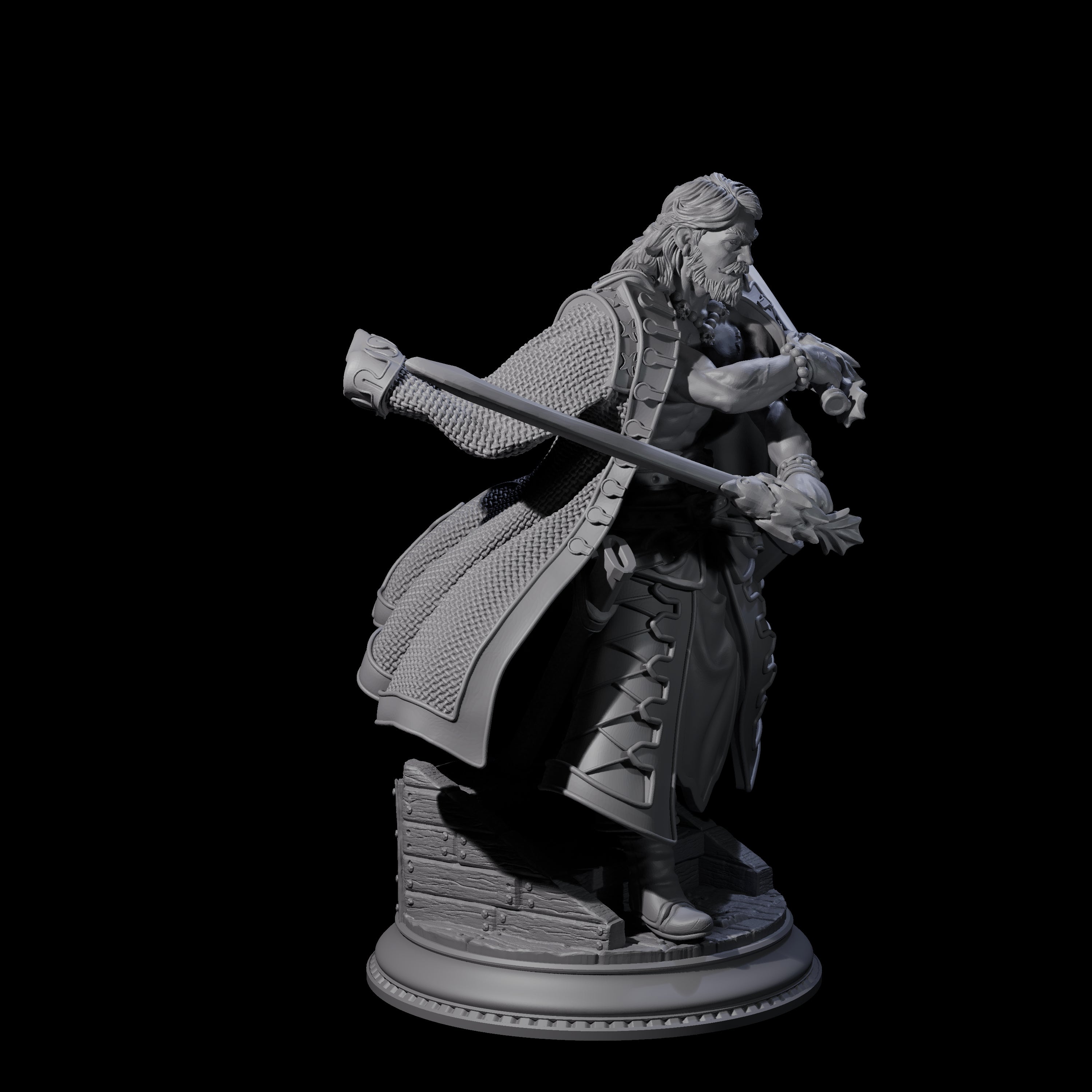 Muscular Pirate Blade Dancer Miniature for Dungeons and Dragons, Pathfinder or other TTRPGs