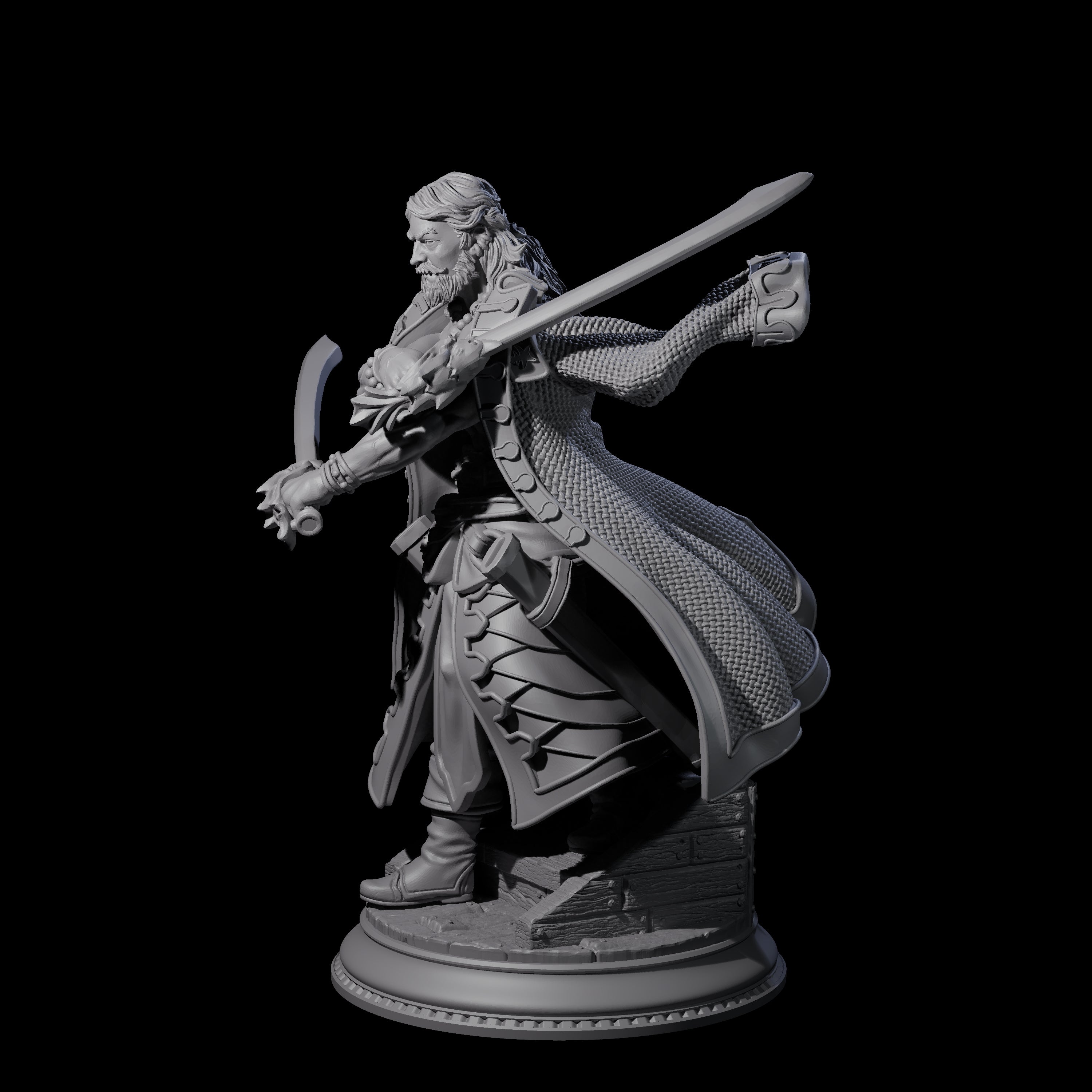 Muscular Pirate Blade Dancer Miniature for Dungeons and Dragons, Pathfinder or other TTRPGs