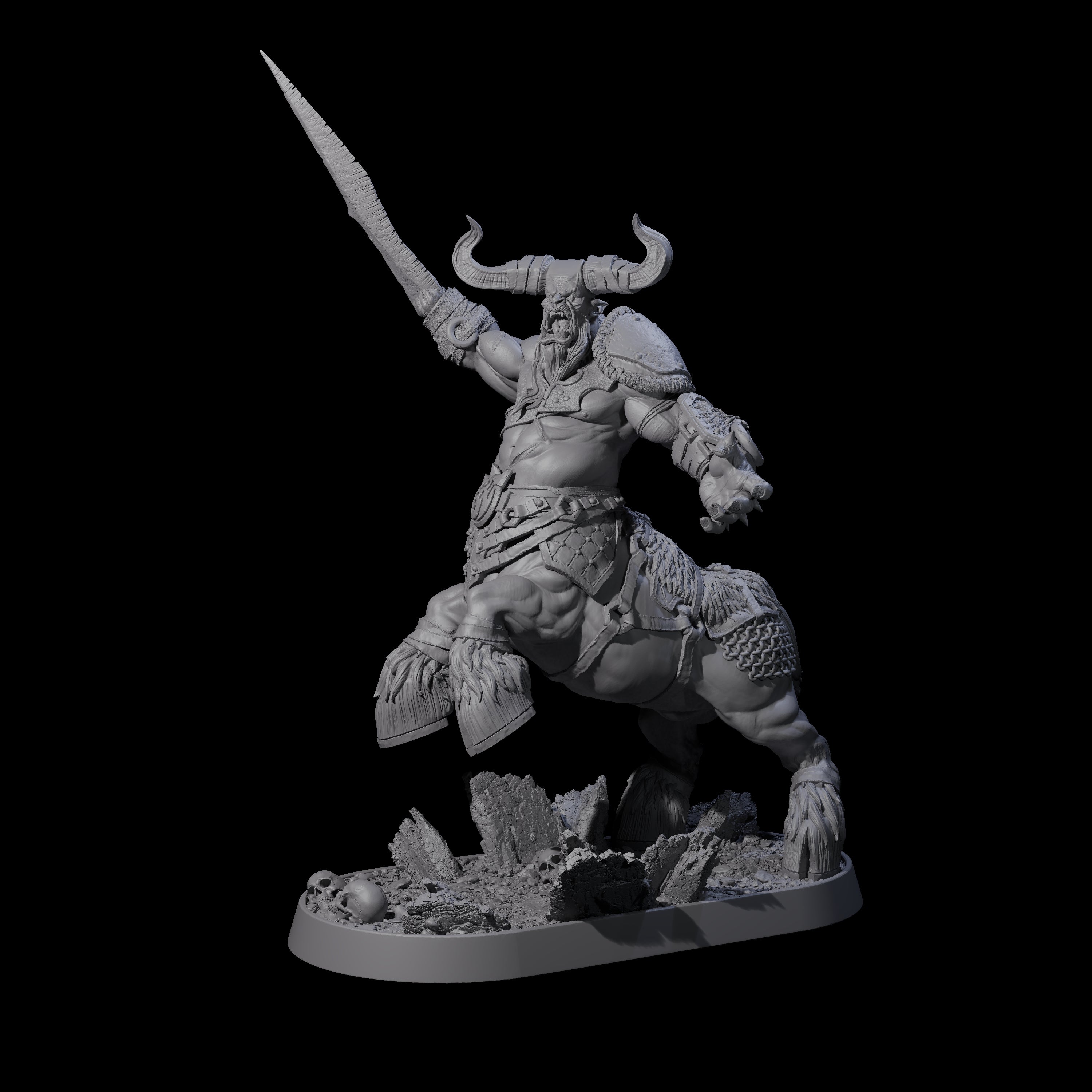 Muscular Raging Centaur H Miniature for Dungeons and Dragons, Pathfinder or other TTRPGs