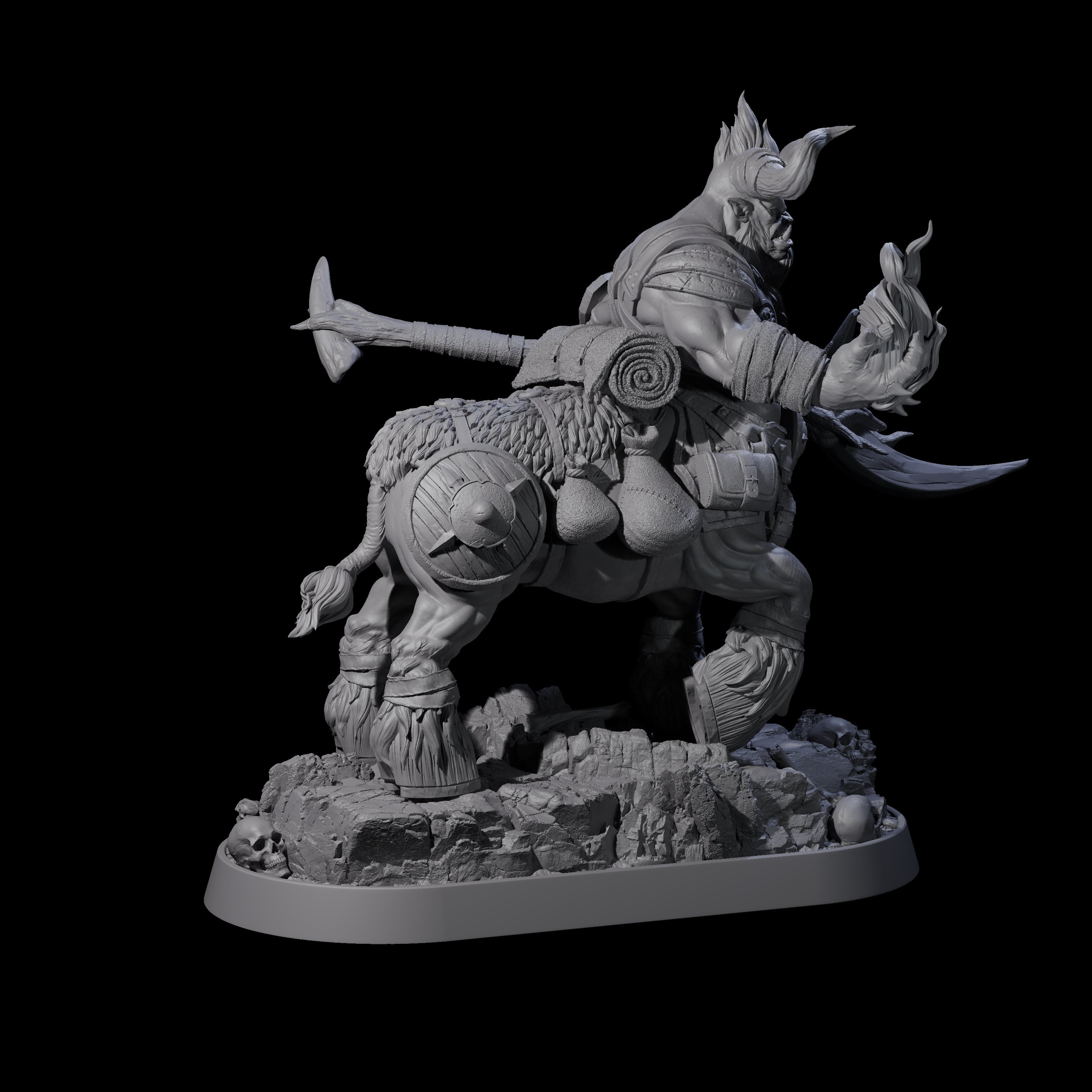 Muscular Raging Centaur J Miniature for Dungeons and Dragons, Pathfinder or other TTRPGs