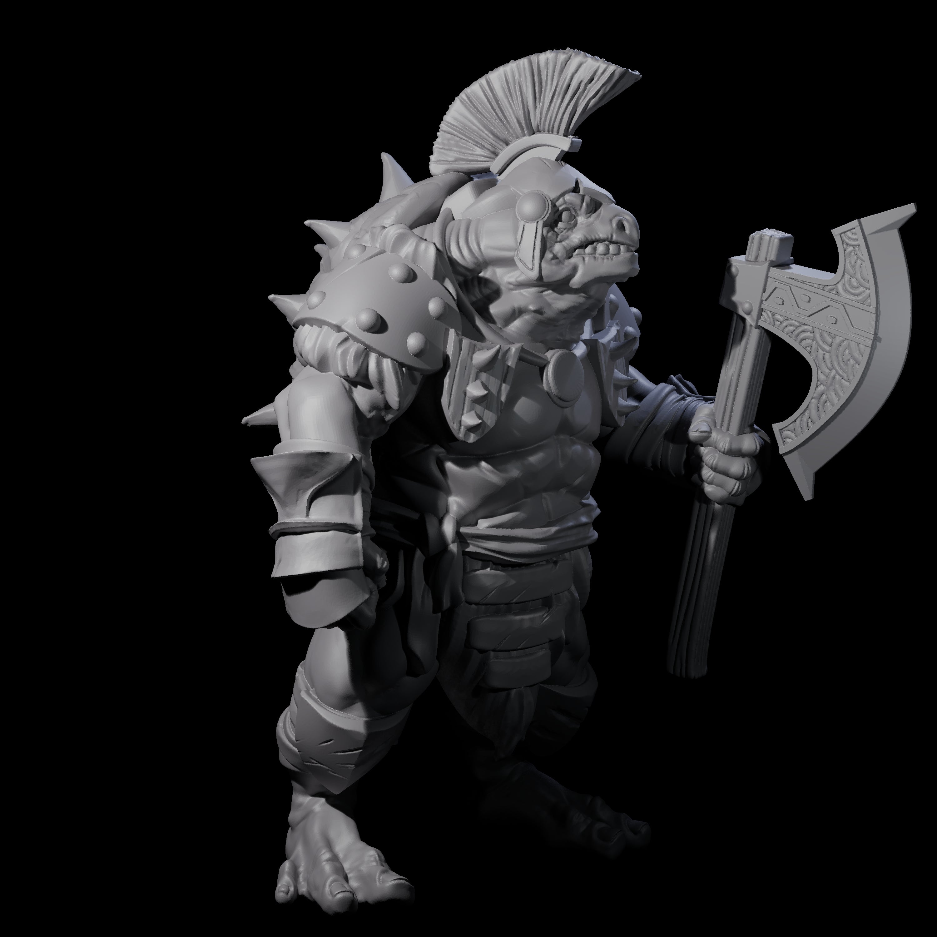 Muscular Tortle Barbarian Miniature for Dungeons and Dragons, Pathfinder or other TTRPGs