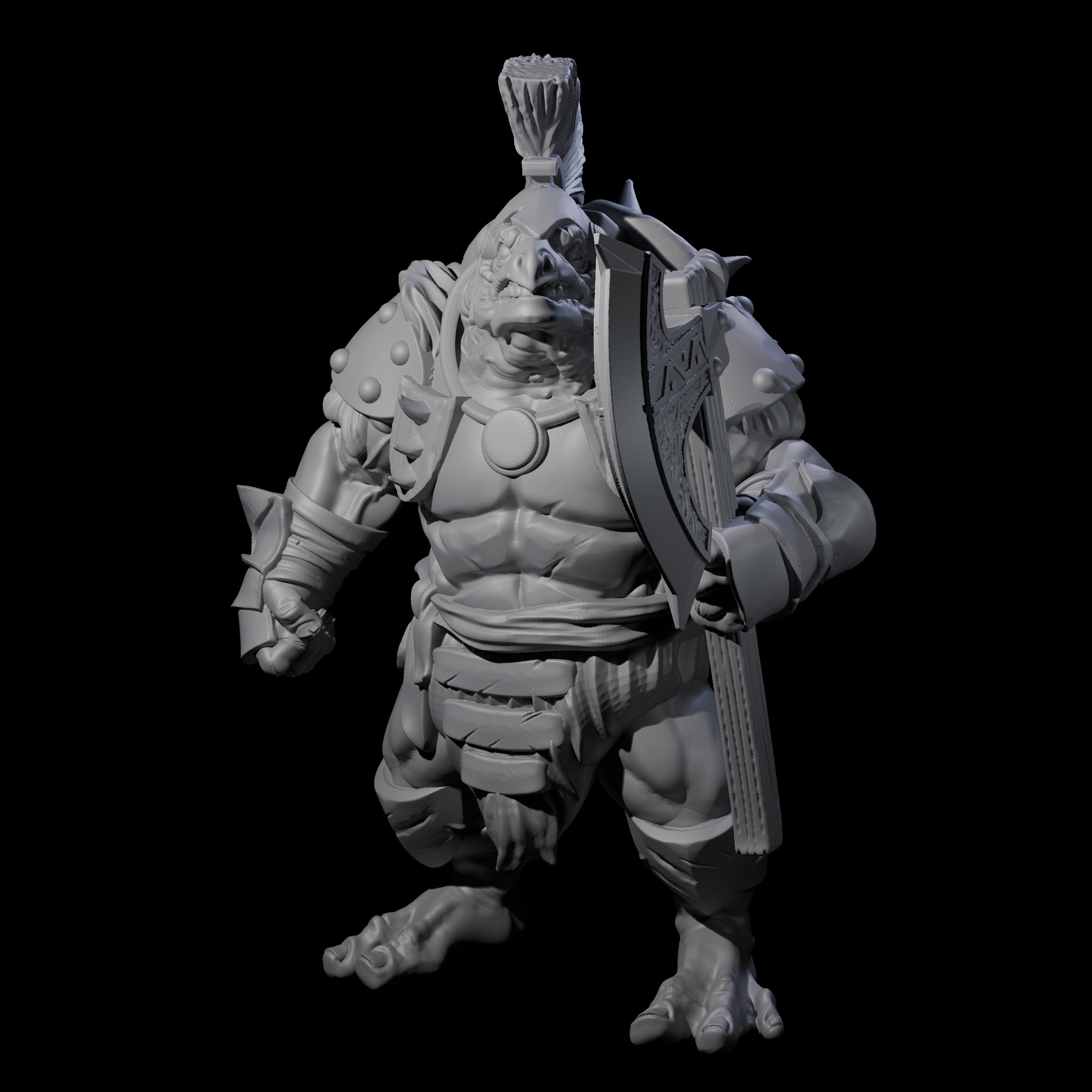 Muscular Tortle Barbarian Miniature for Dungeons and Dragons, Pathfinder or other TTRPGs