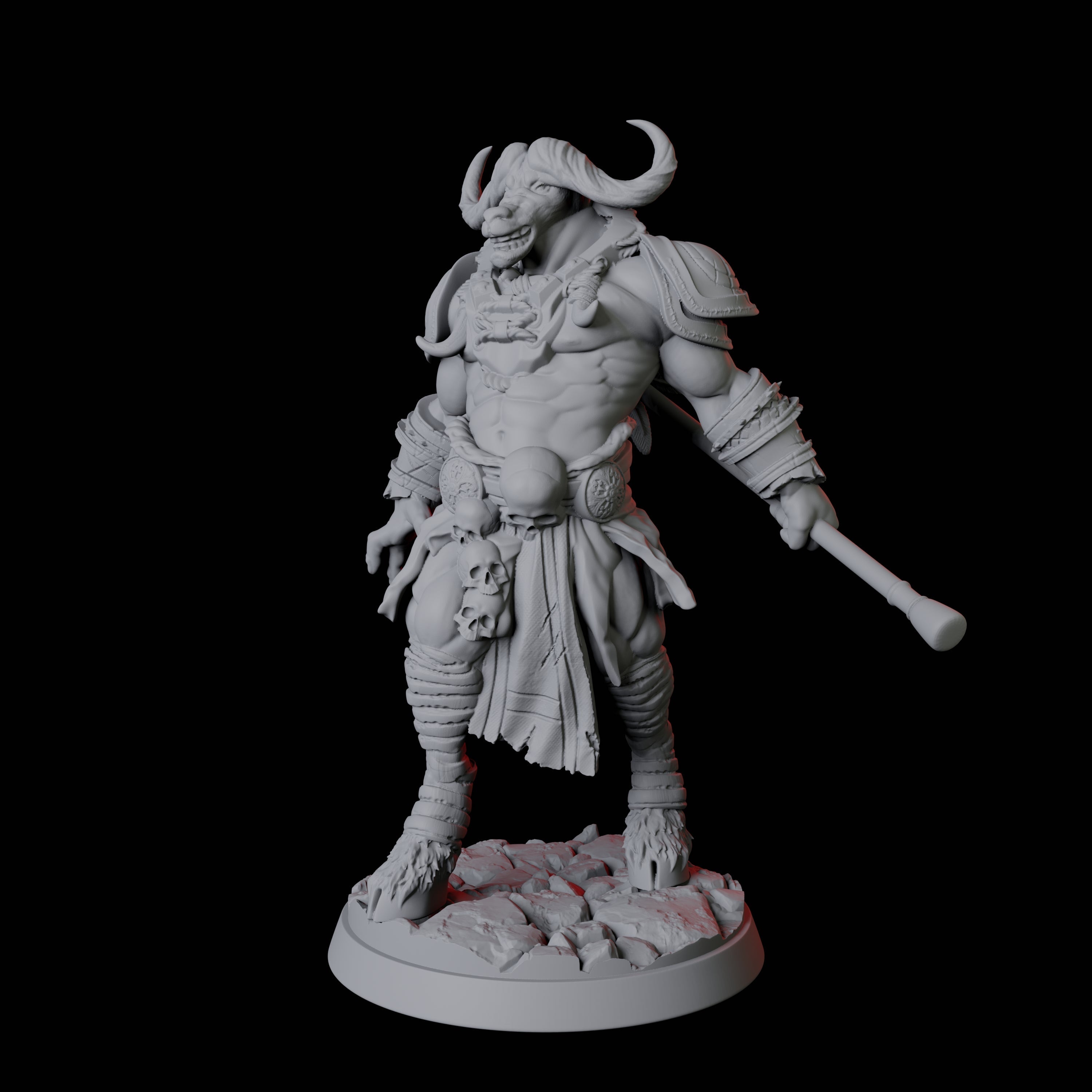 Muscular Yakfolk with Spear Miniature for Dungeons and Dragons, Pathfinder or other TTRPGs