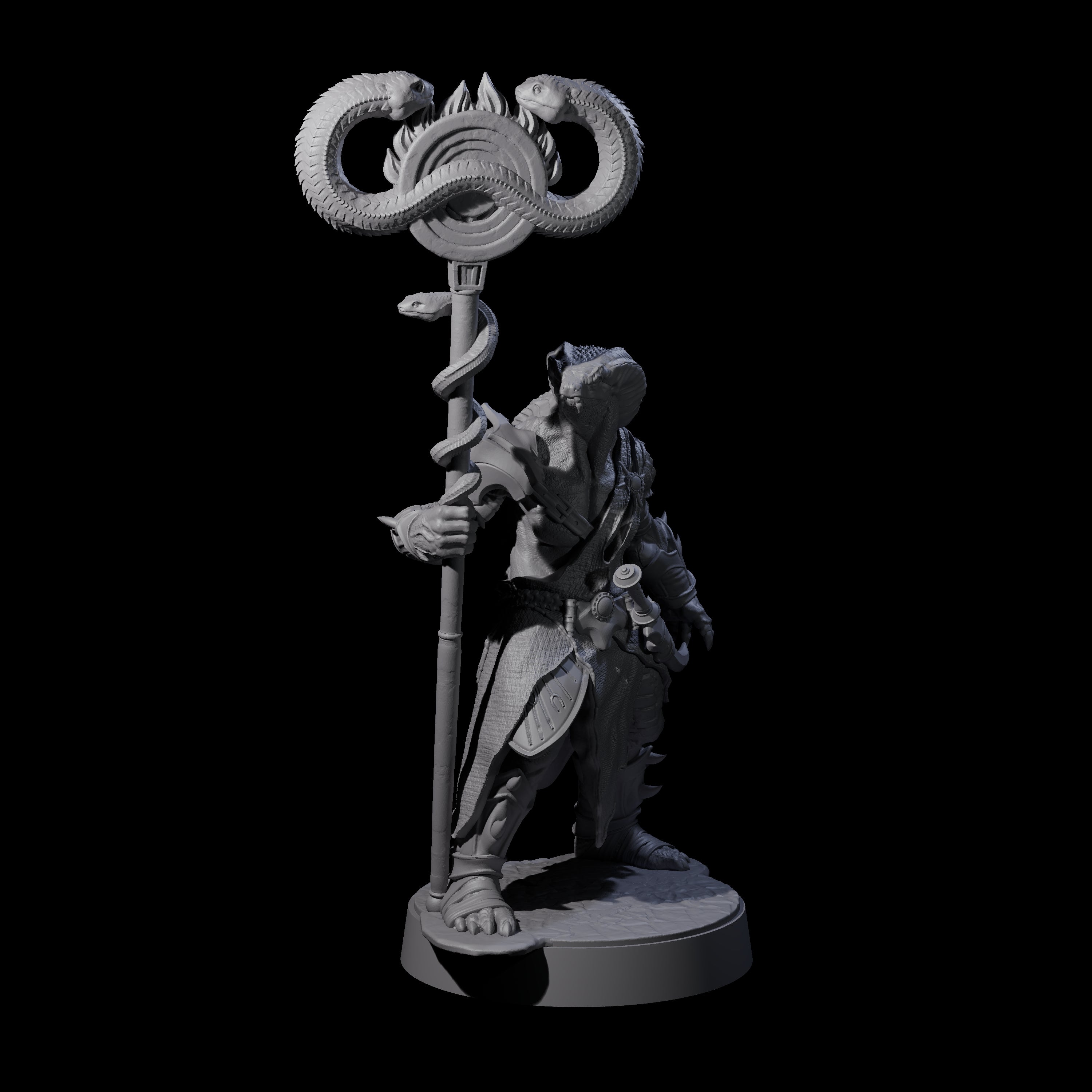Muscular Yuan-ti Warrior B Miniature for Dungeons and Dragons, Pathfinder or other TTRPGs