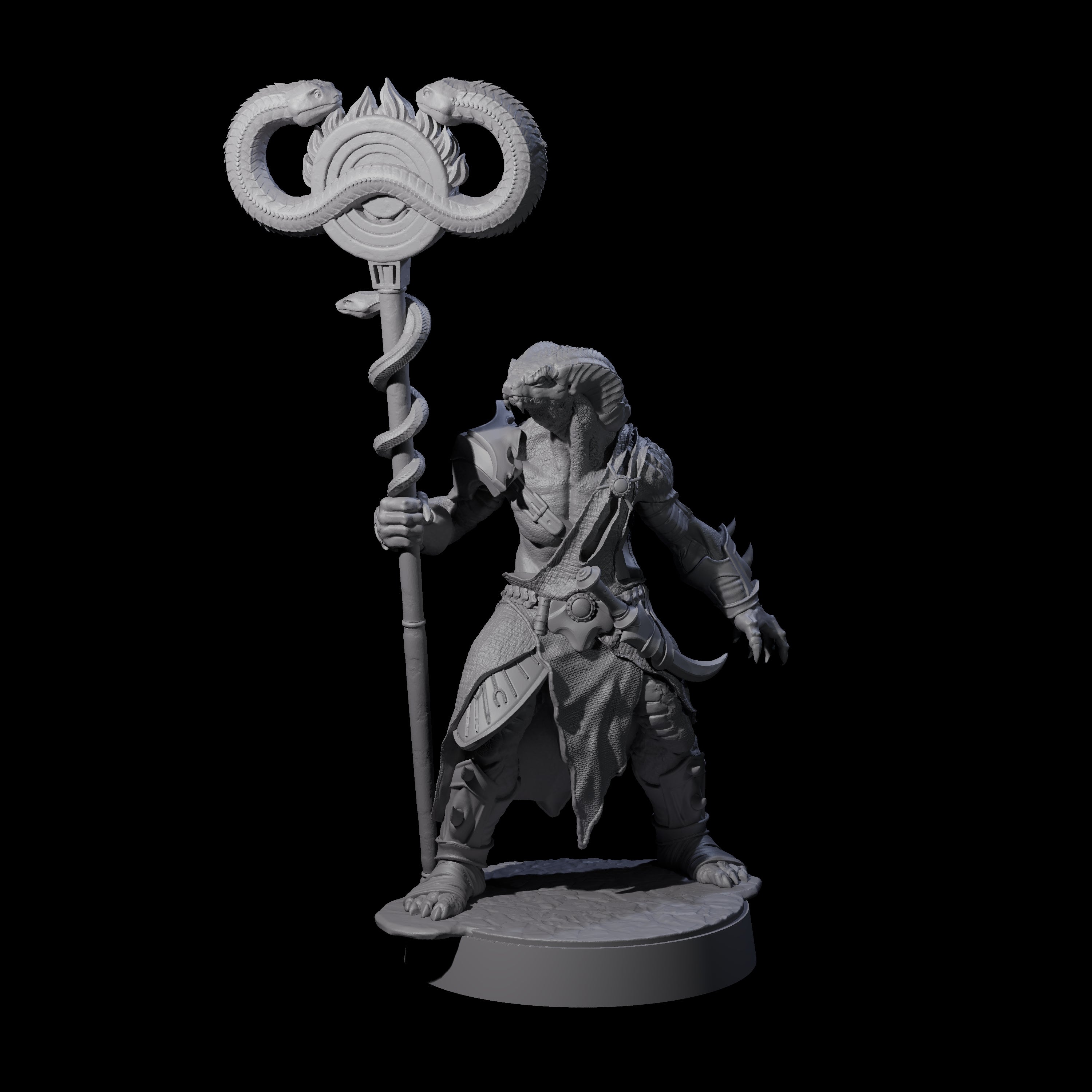 Muscular Yuan-ti Warrior B Miniature for Dungeons and Dragons, Pathfinder or other TTRPGs
