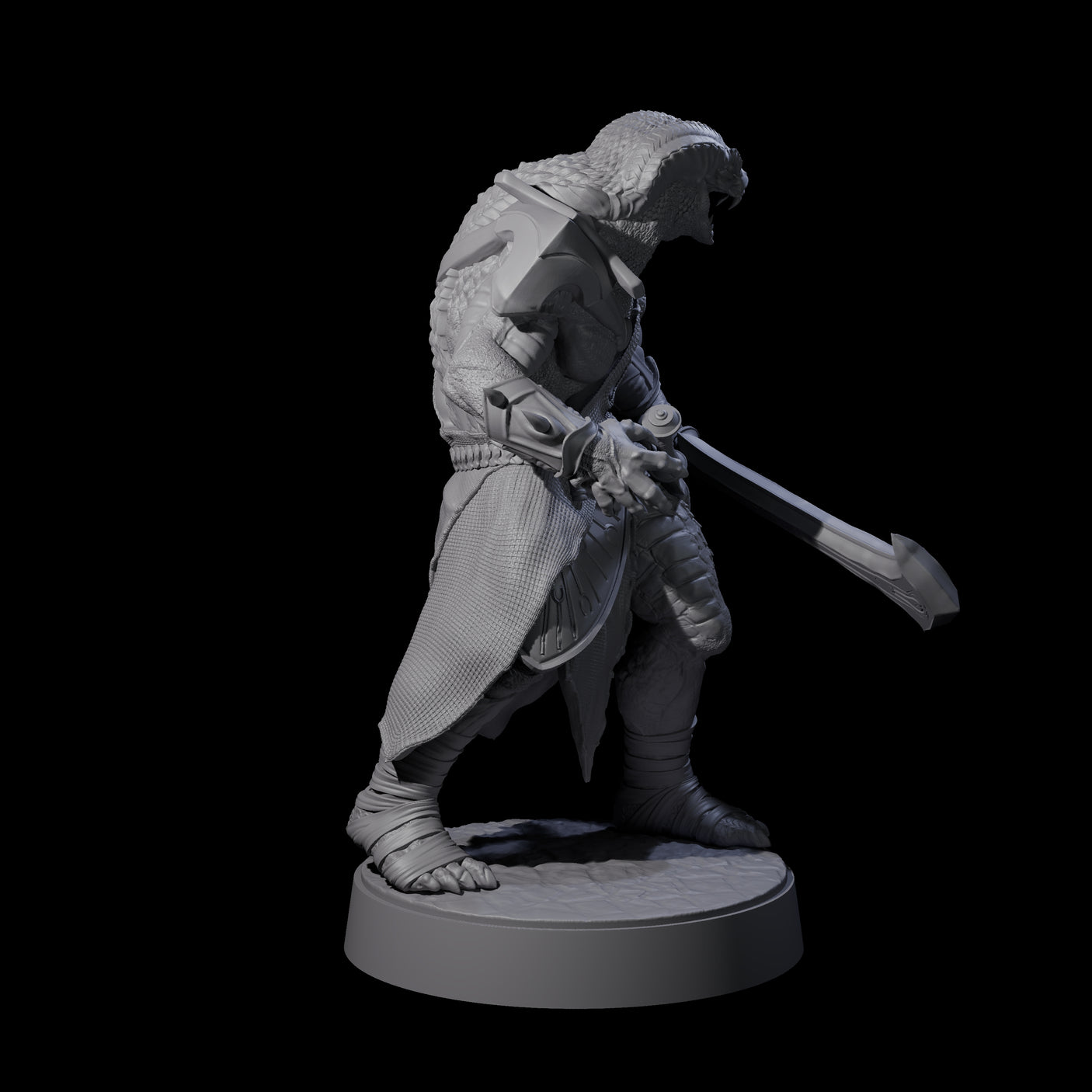 Muscular Yuan-ti Warrior C Miniature for Dungeons and Dragons, Pathfinder or other TTRPGs