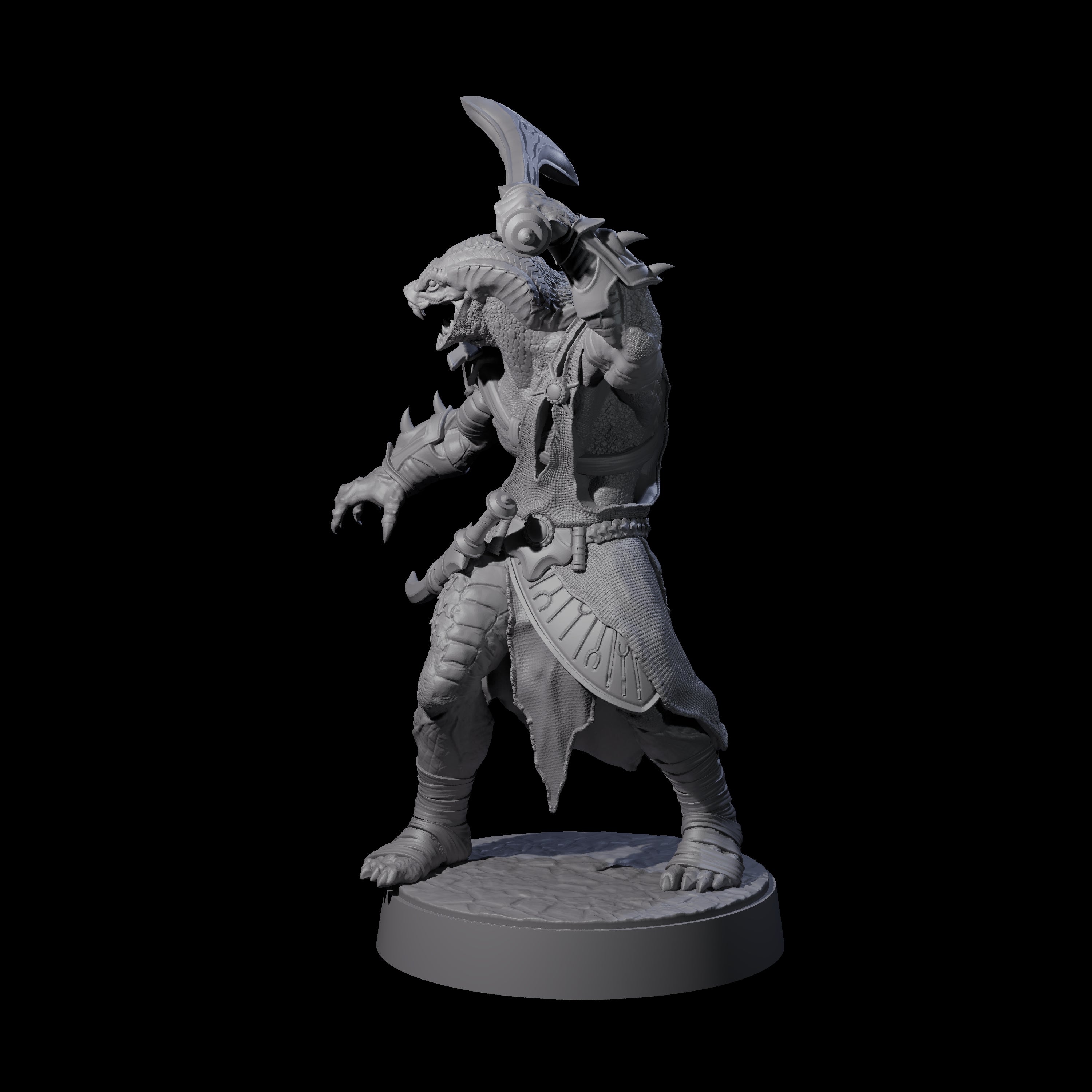Muscular Yuan-ti Warrior D Miniature for Dungeons and Dragons, Pathfinder or other TTRPGs