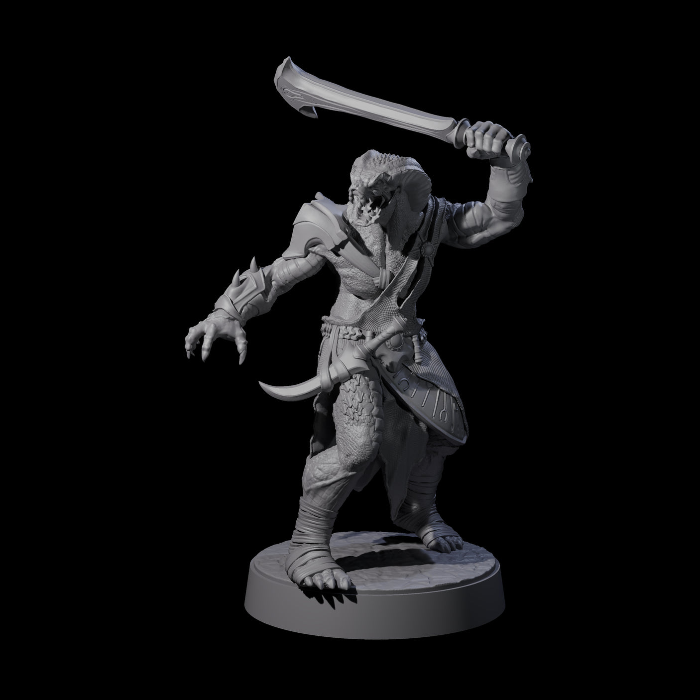 Muscular Yuan-ti Warrior D Miniature for Dungeons and Dragons, Pathfinder or other TTRPGs