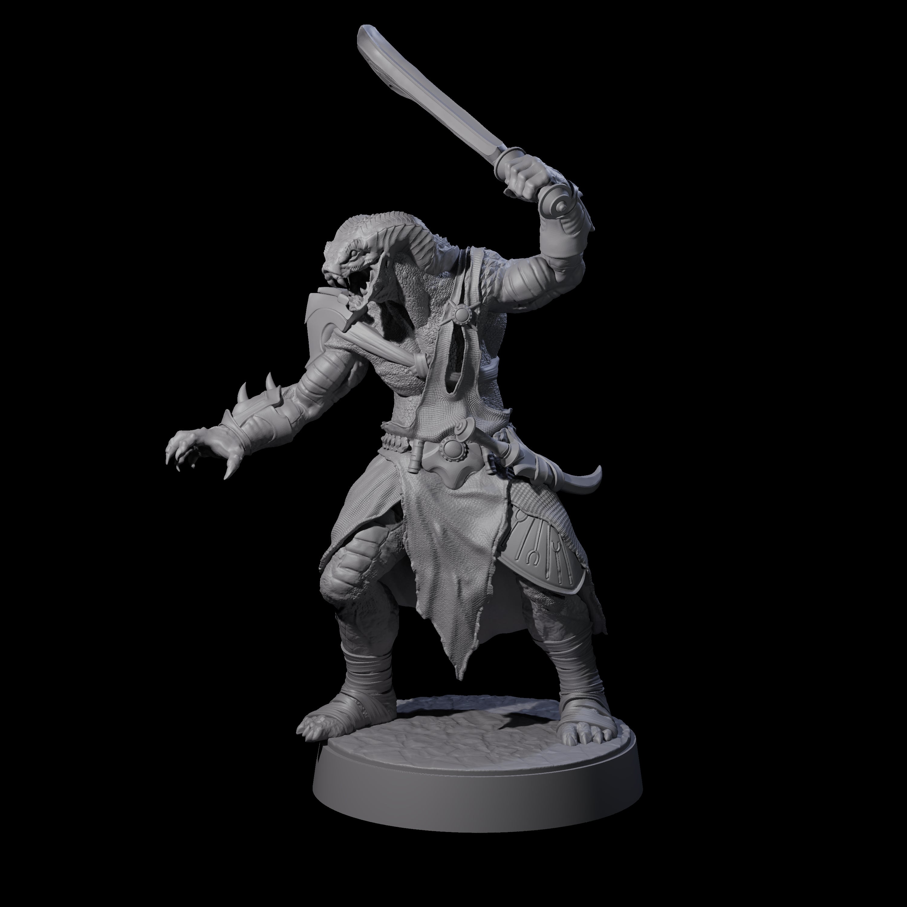 Muscular Yuan-ti Warrior E Miniature for Dungeons and Dragons, Pathfinder or other TTRPGs