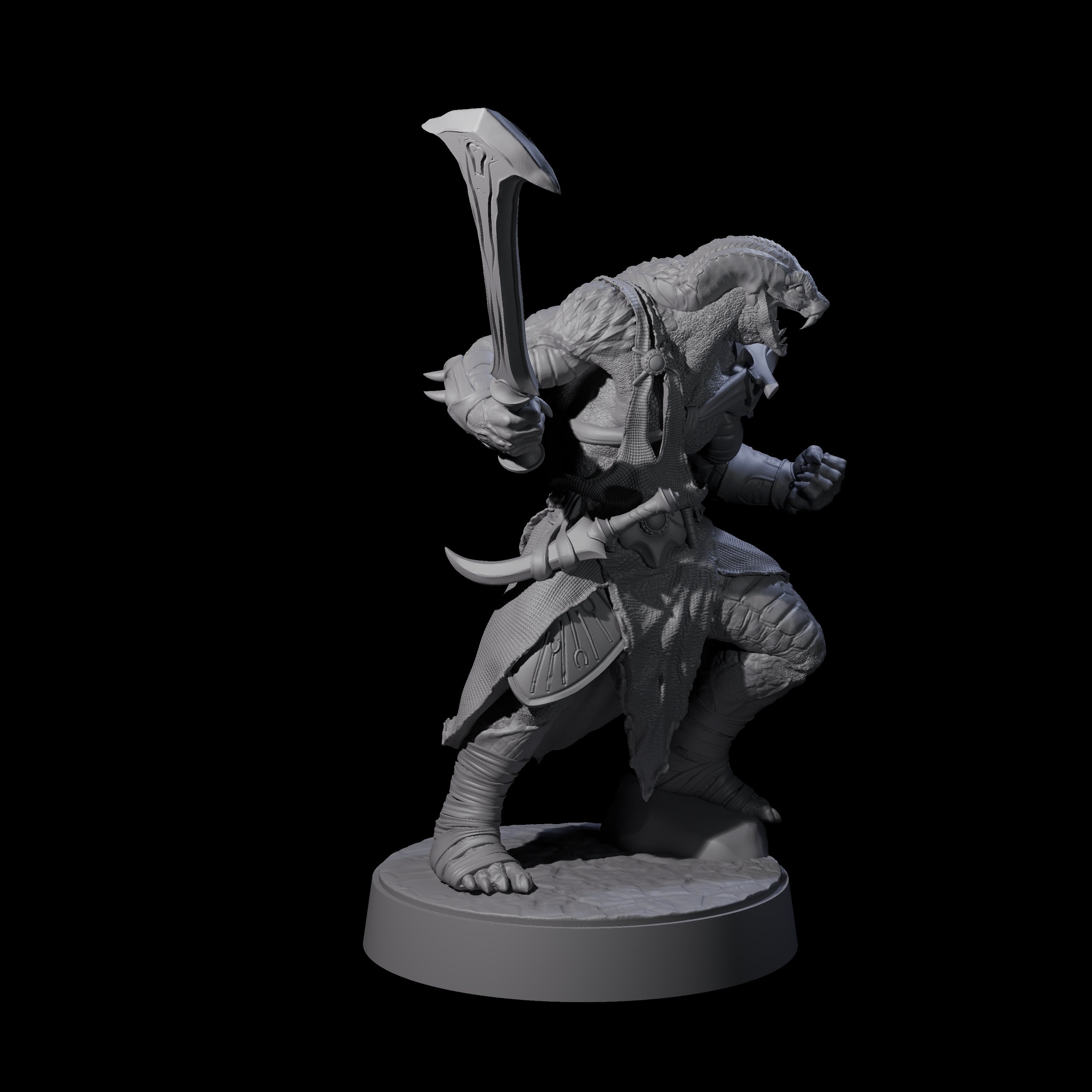 Muscular Yuan-ti Warrior F Miniature for Dungeons and Dragons, Pathfinder or other TTRPGs