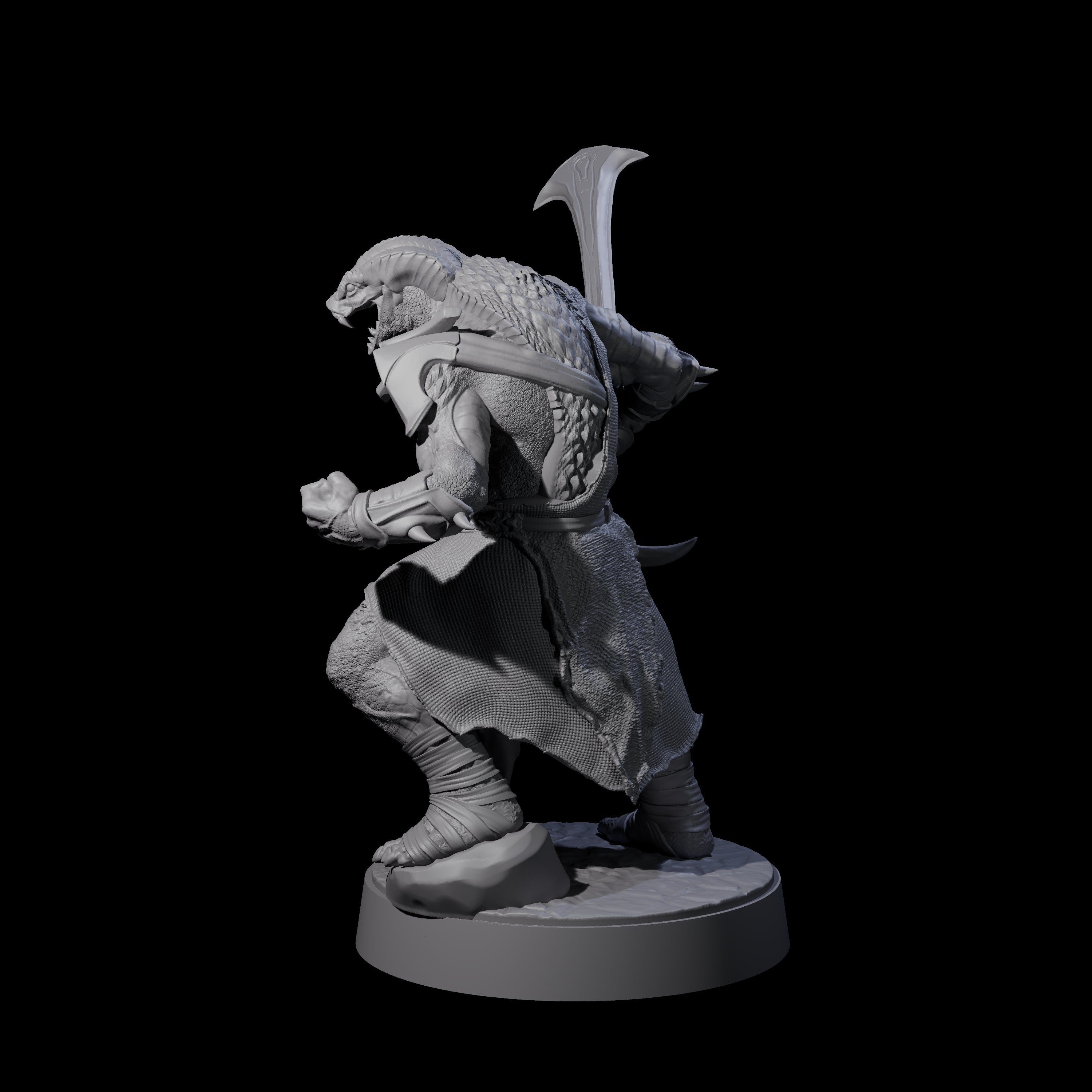 Muscular Yuan-ti Warrior F Miniature for Dungeons and Dragons, Pathfinder or other TTRPGs