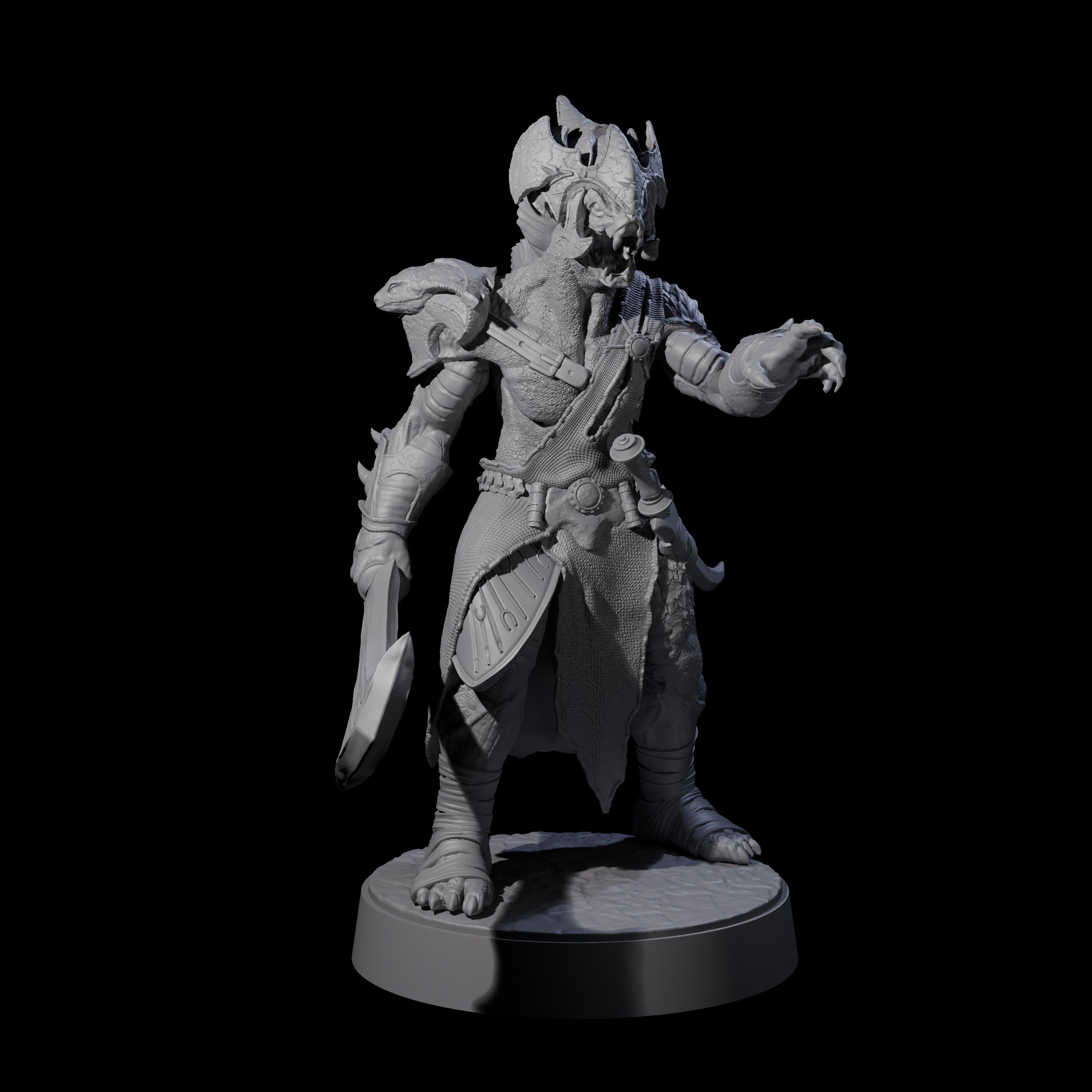 Muscular Yuan-ti Warrior H Miniature for Dungeons and Dragons, Pathfinder or other TTRPGs